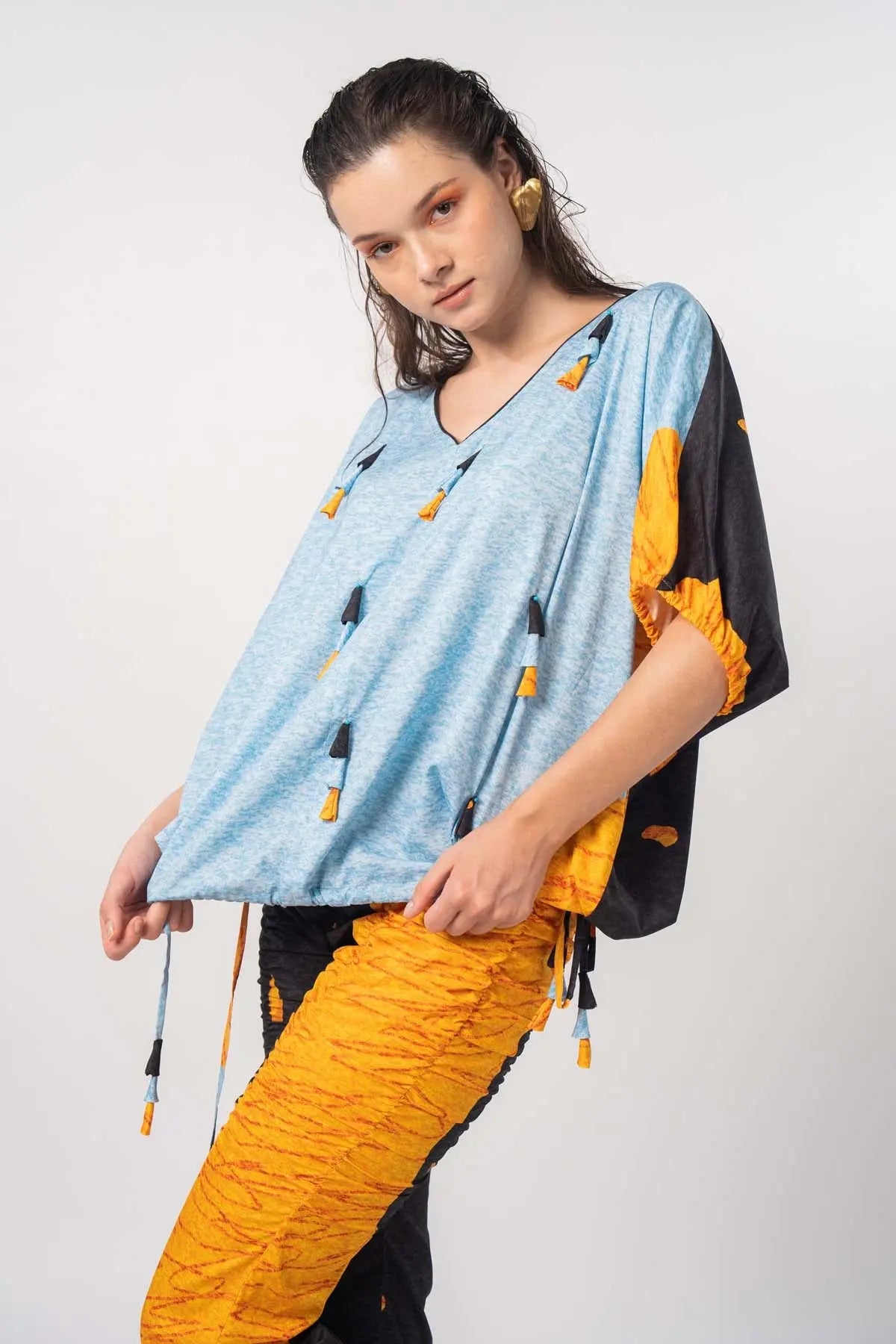 Tassel Embellished Printed Top SNEHA B