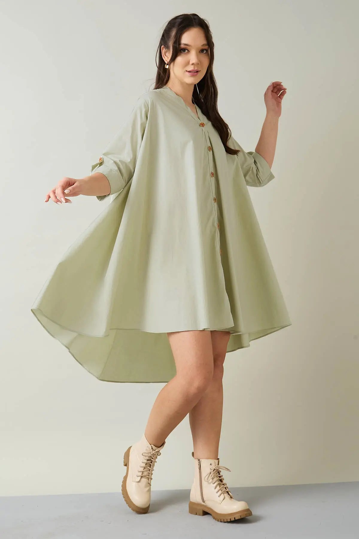 Buy Green Cotton Oversized Dress by SNEHA B at SNEHA B Green / XS Buy Green Cotton Oversized Dress by SNEHA B at SNEHA B Green / XS