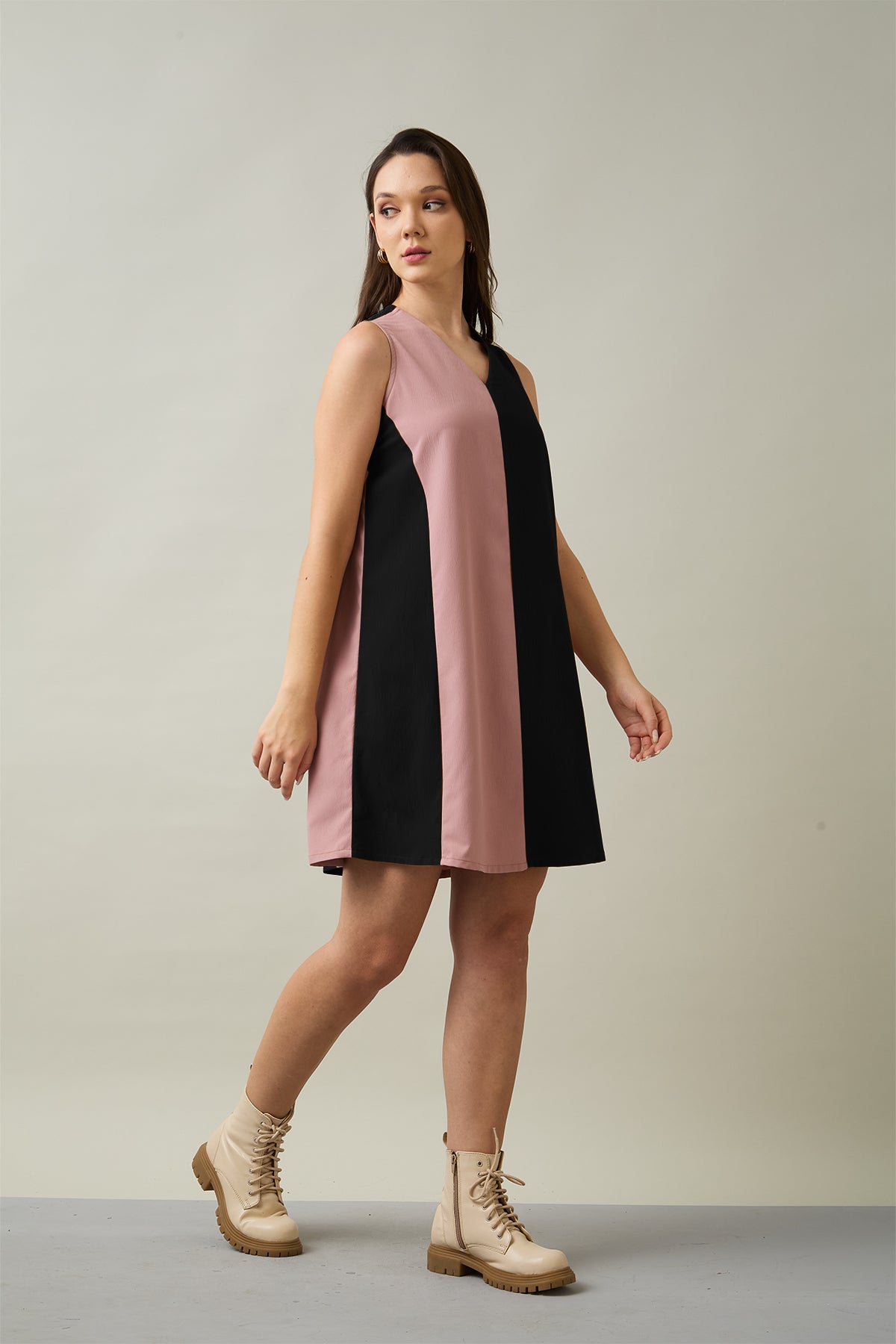 Black & Pink Colourblock Dress