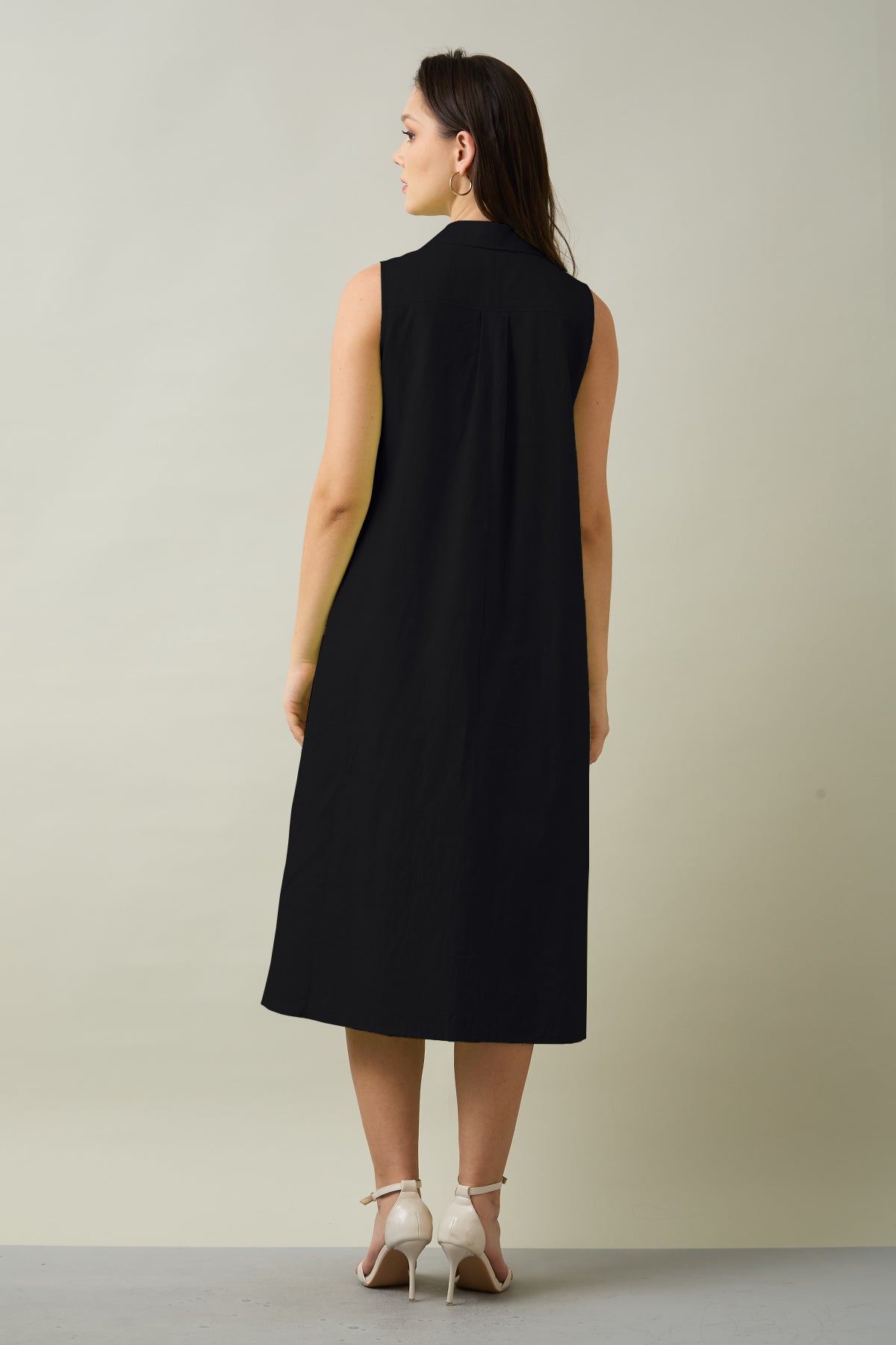 Black Sleeveless Shirt Dress