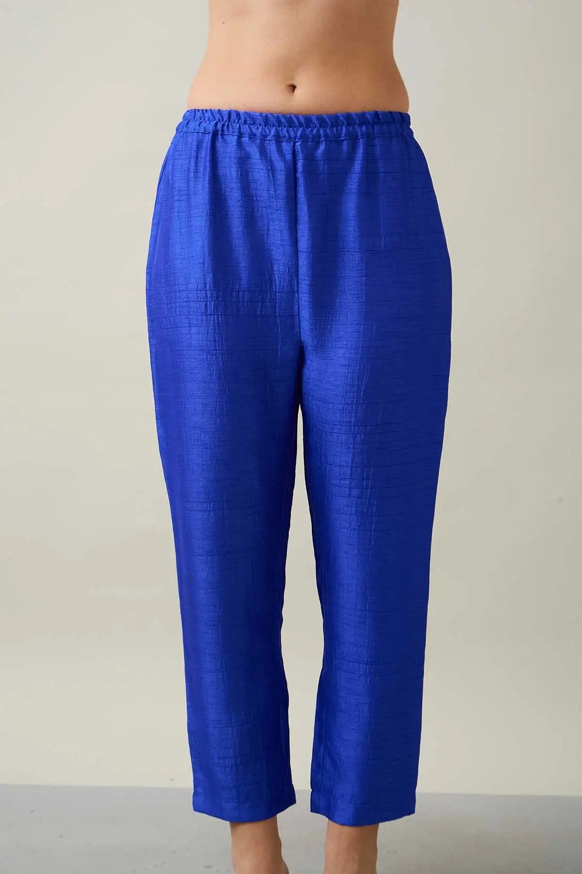 Blue Silk Straight Kurta Set SNEHA B