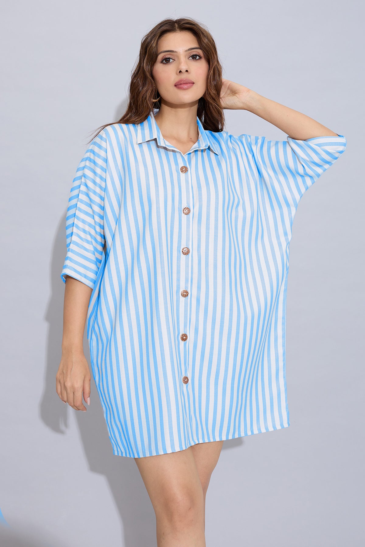 Blue Stripes Oversized Dress