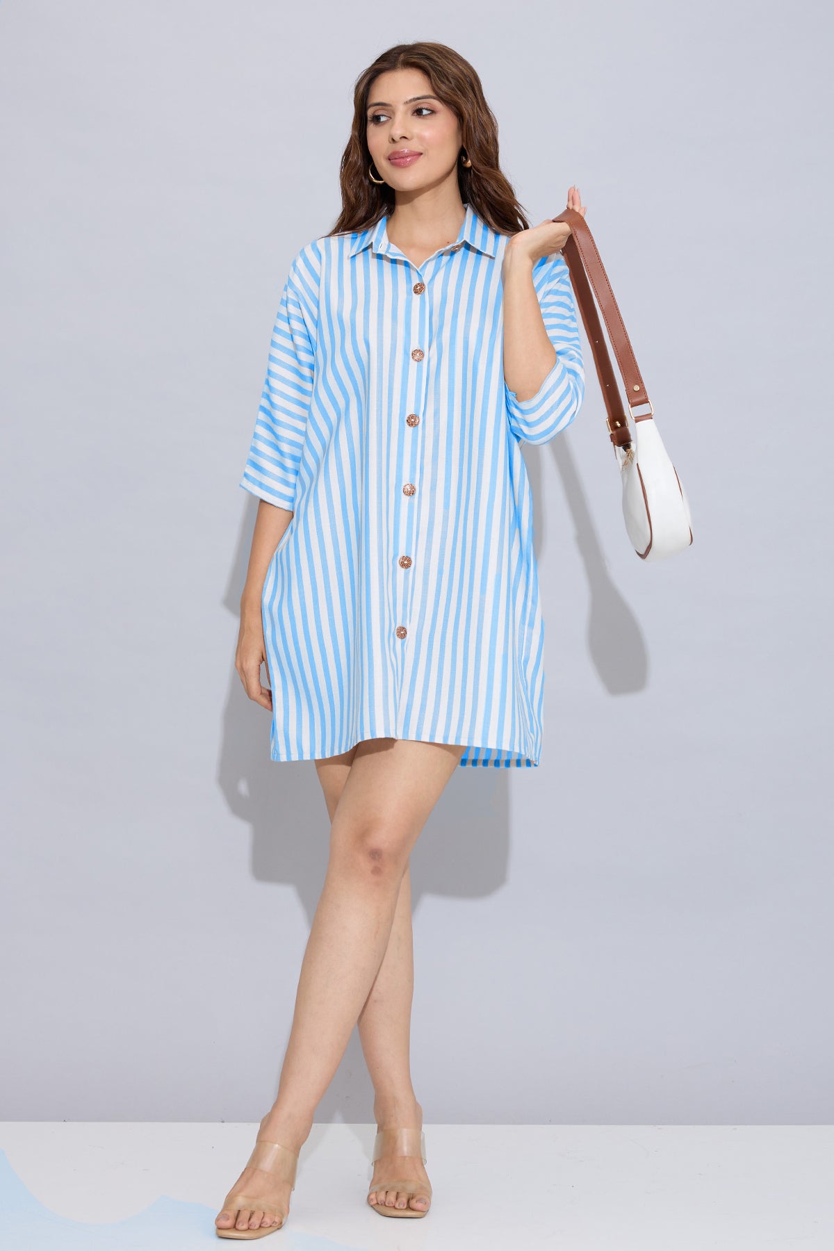 Blue Stripes Oversized Dress