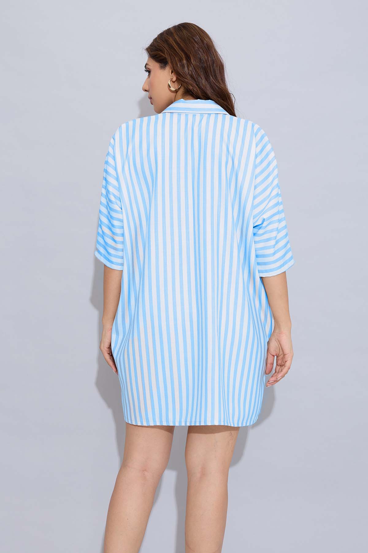 Blue Stripes Oversized Dress