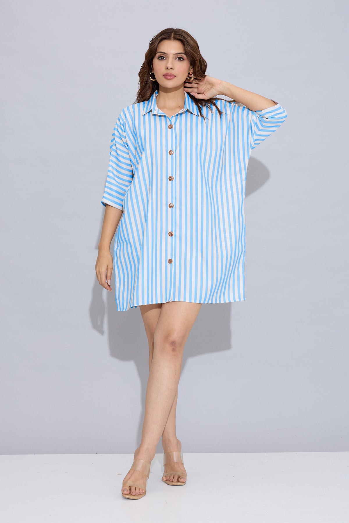 Blue Stripes Oversized Dress
