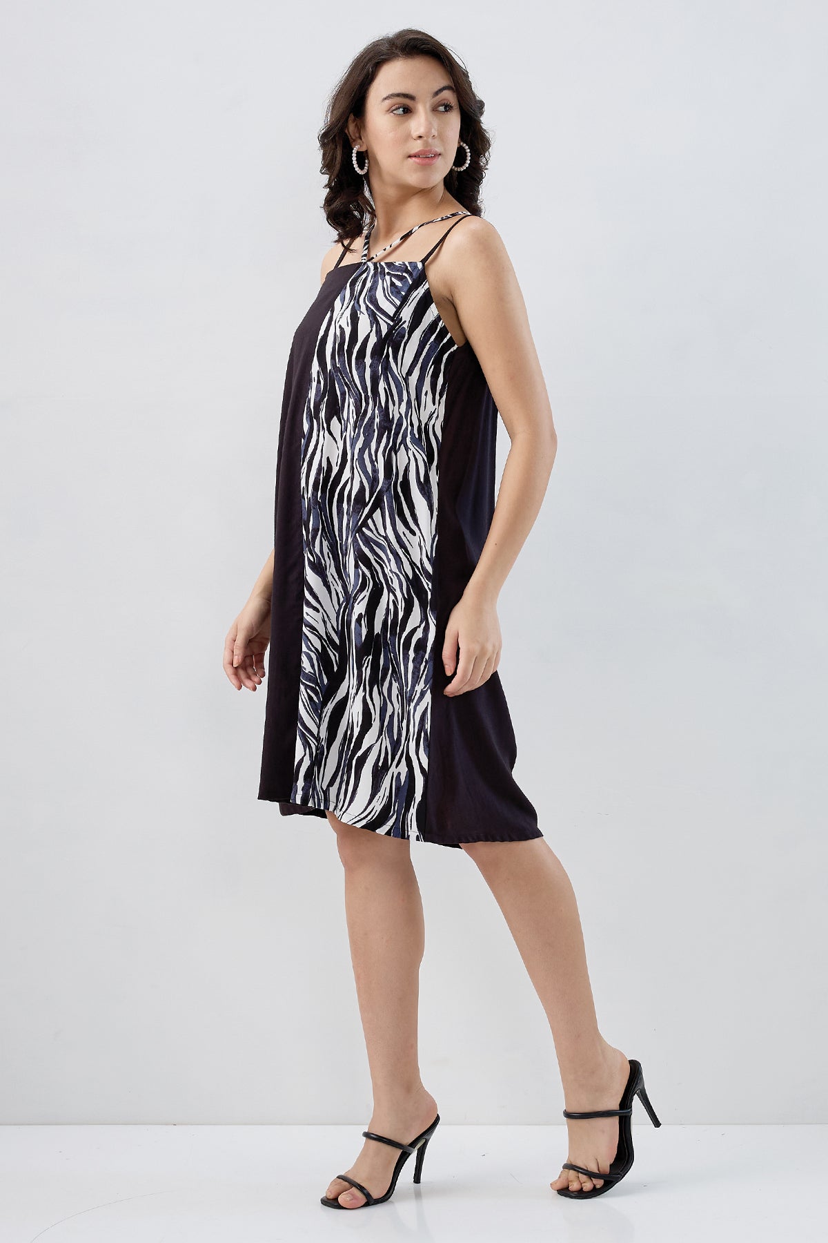 Colour Block Cotton Mini Dress