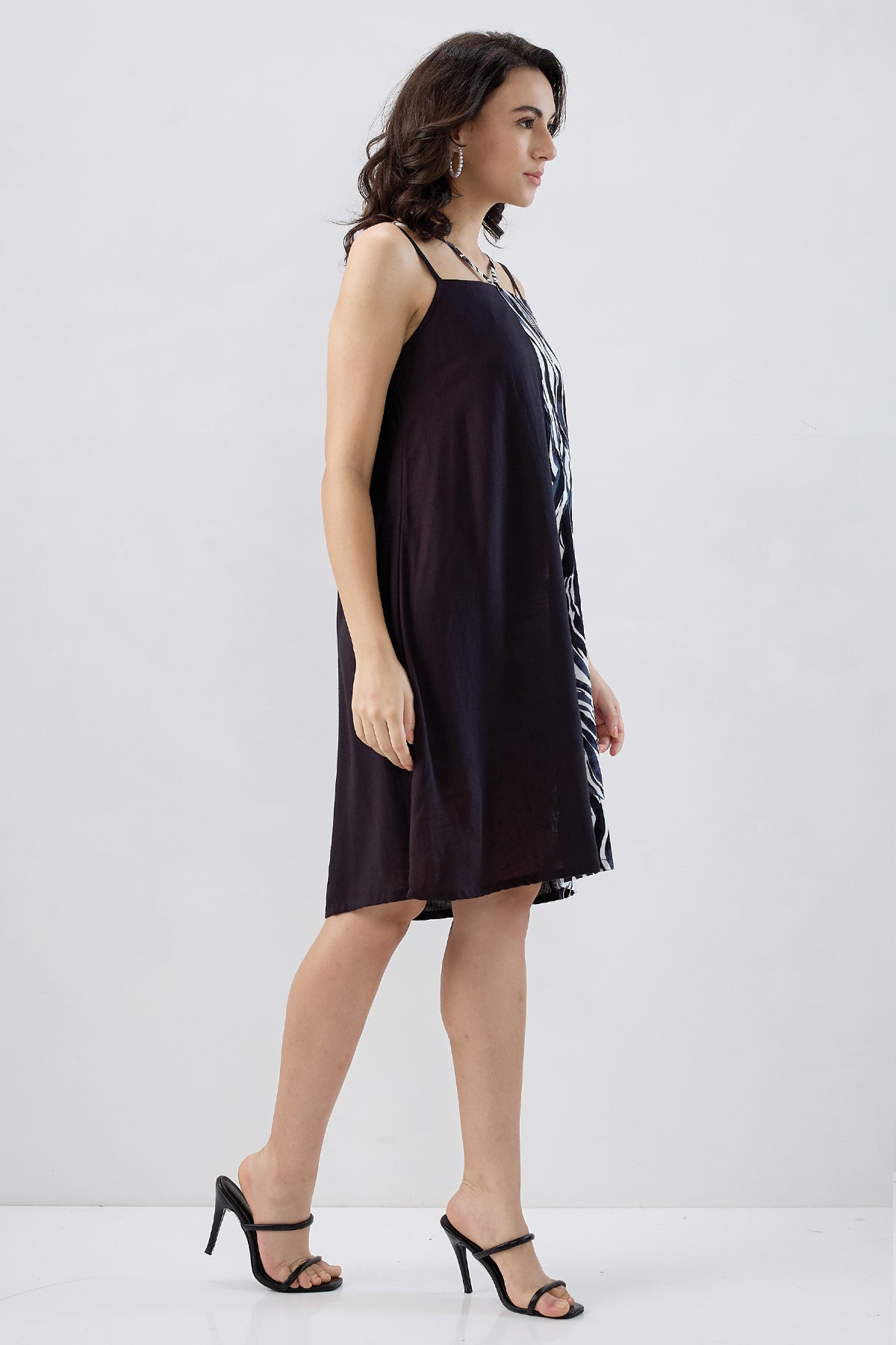 Colour Block Cotton Mini Dress