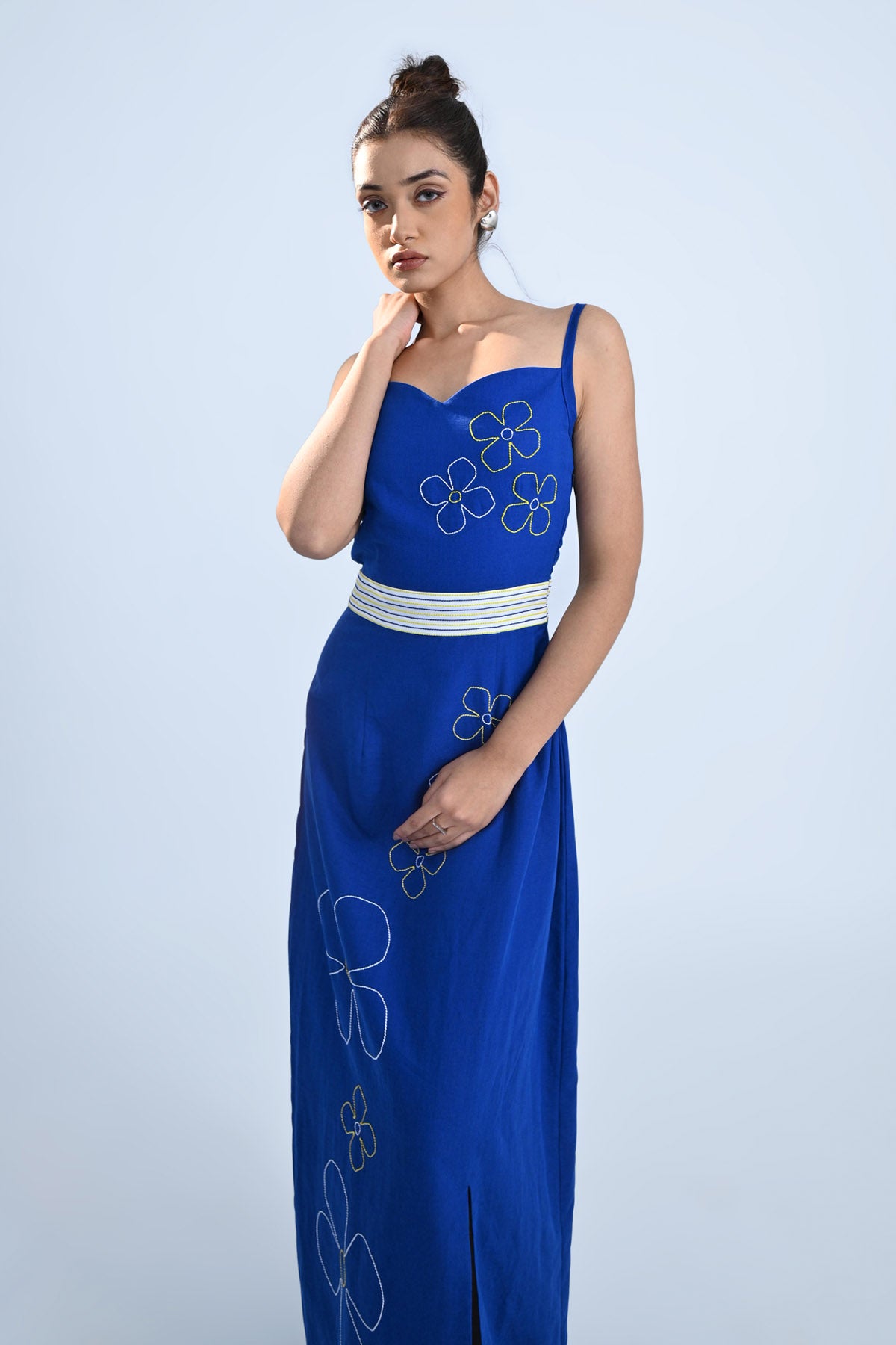 Floral Embroidered Gown Dress