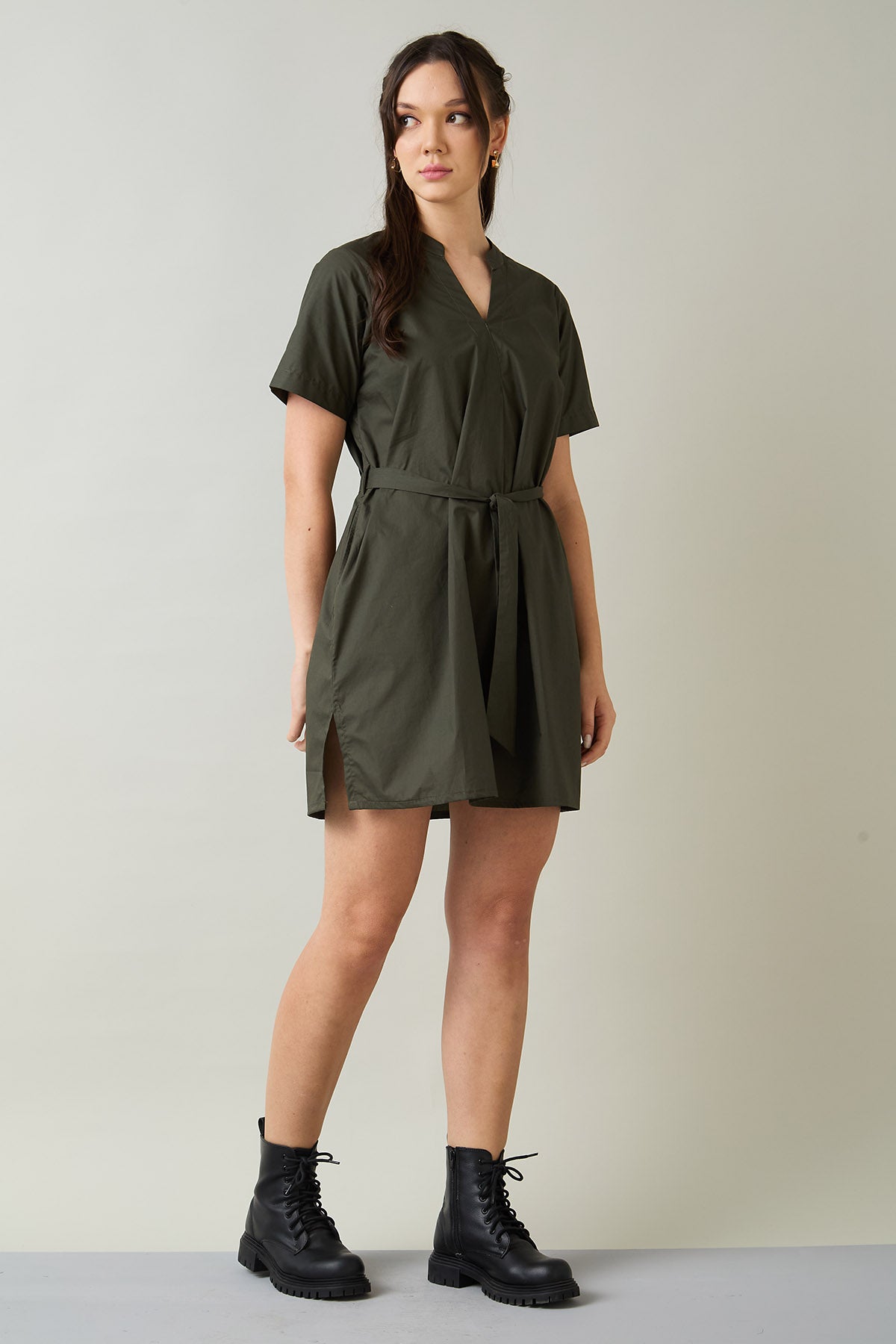 Green 100% Cotton Poplin Dress