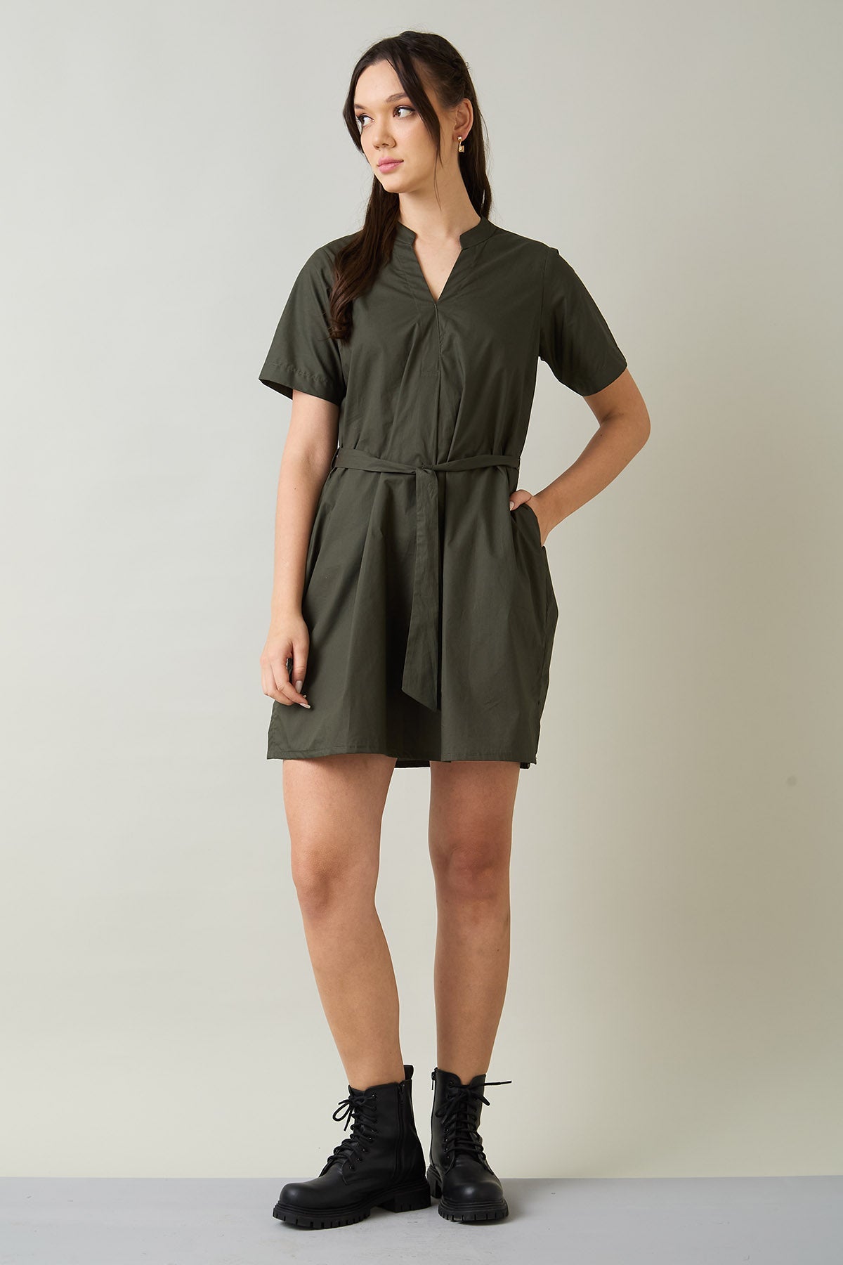 Green 100% Cotton Poplin Dress