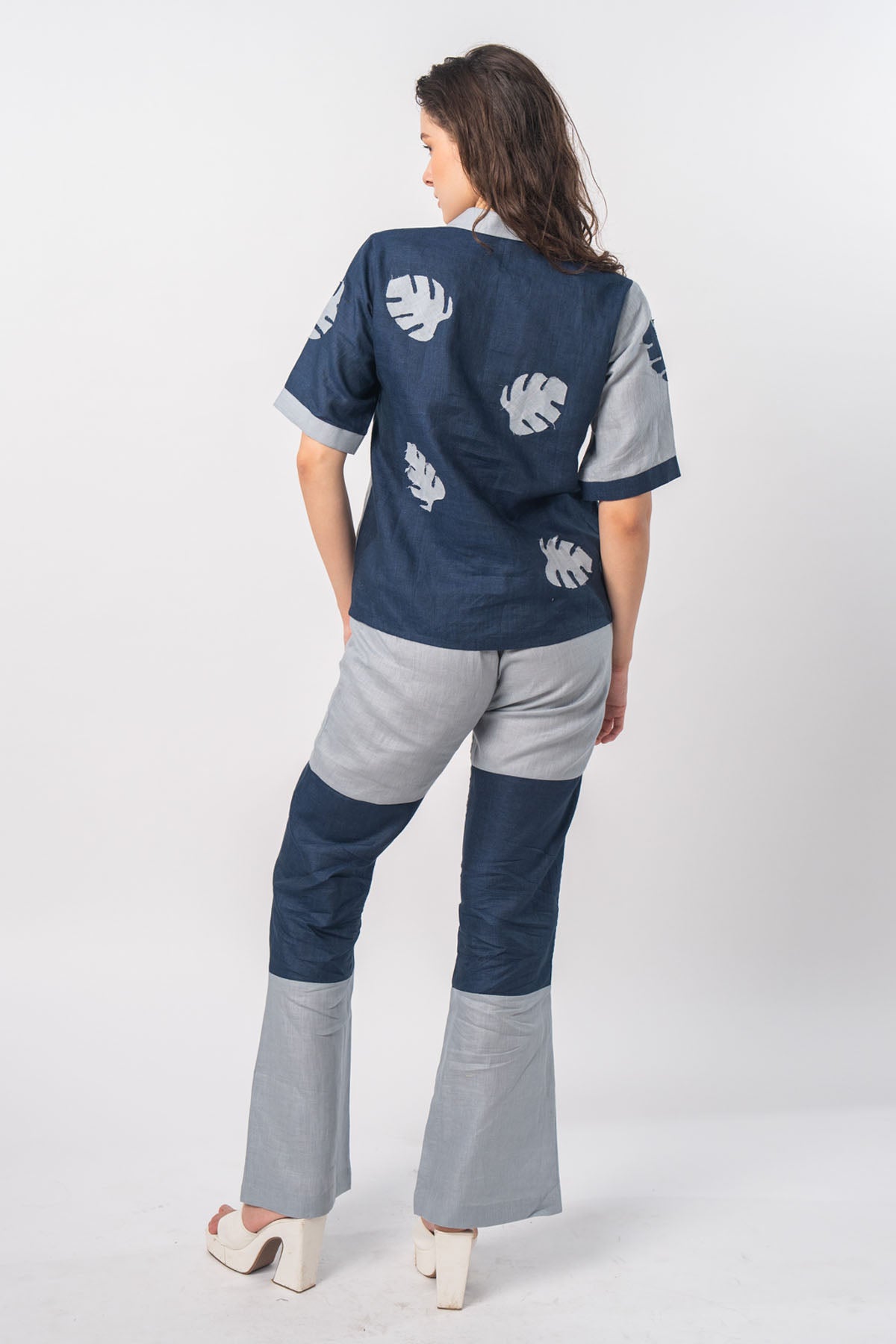 Grey Blue Patchwork Co-ord Set