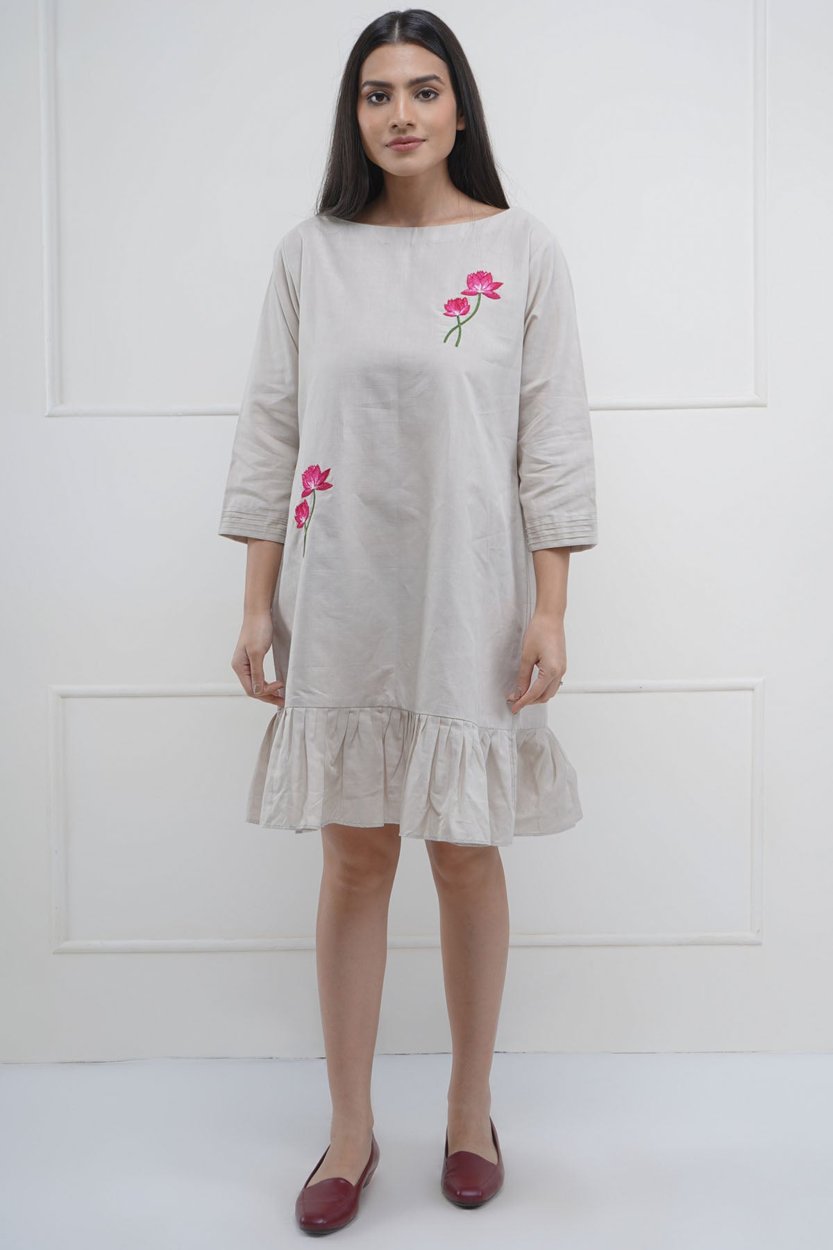Grey Resham Embroidered Dress