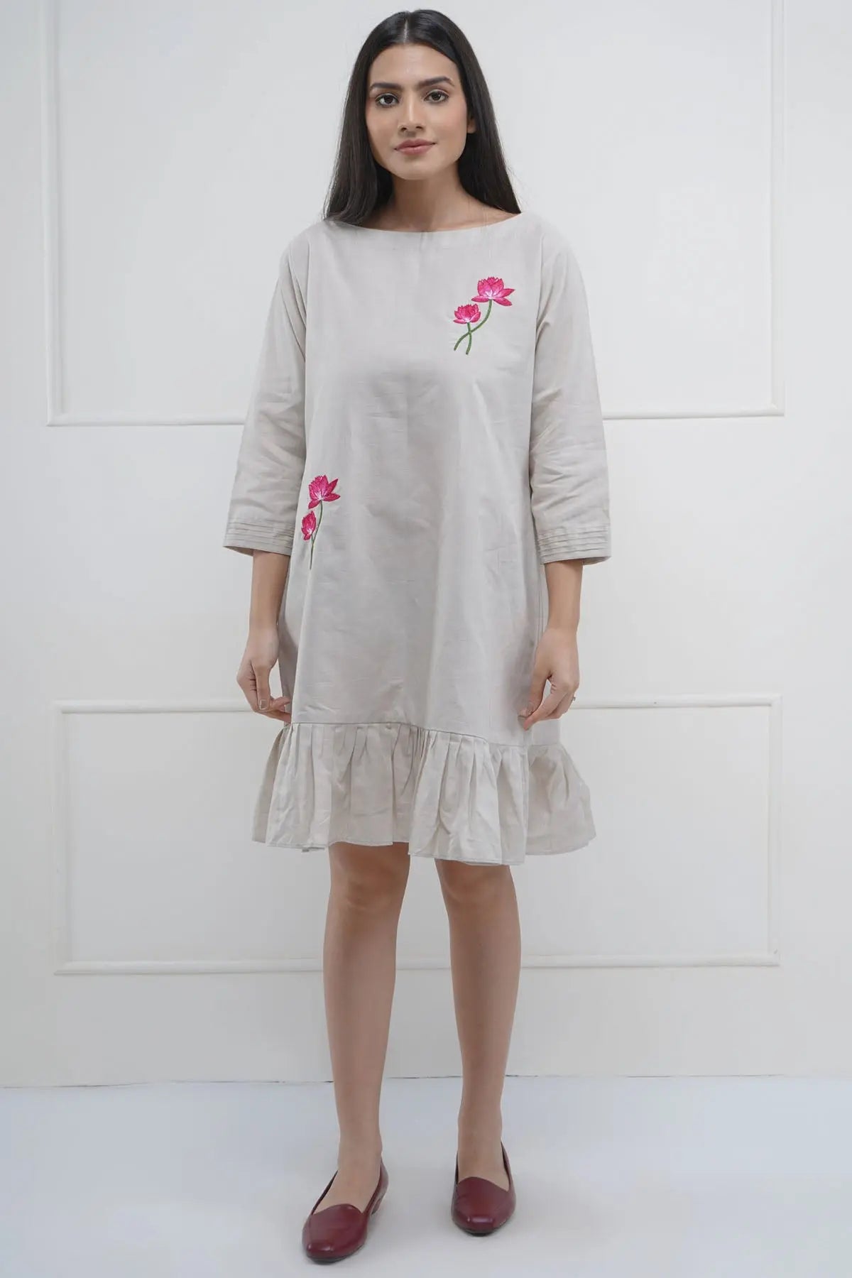 Grey Resham Embroidered Dress SNEHA B