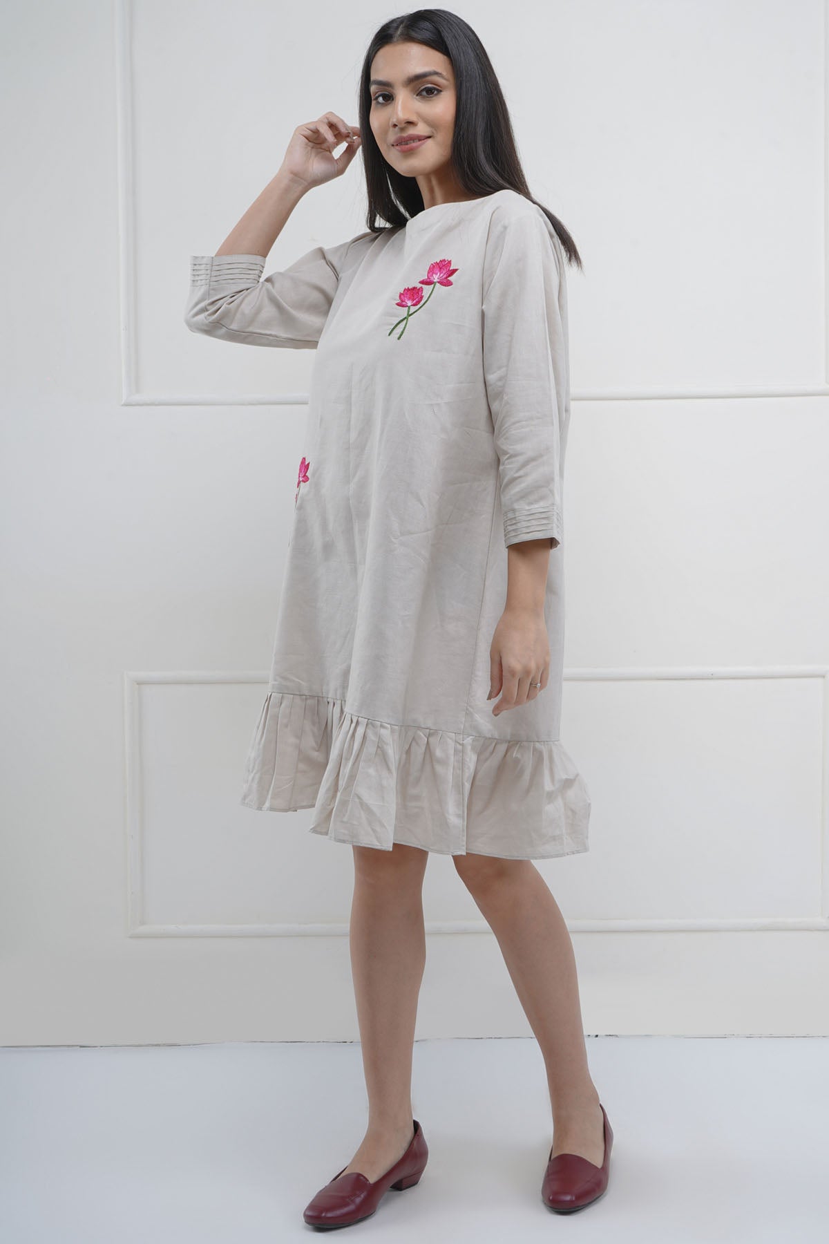 Grey Resham Embroidered Dress