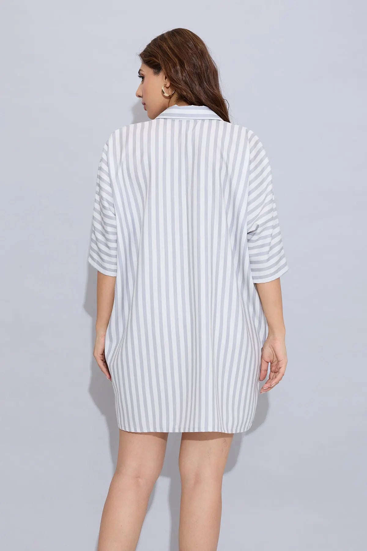 Grey Stripes Oversized Dress SNEHA B