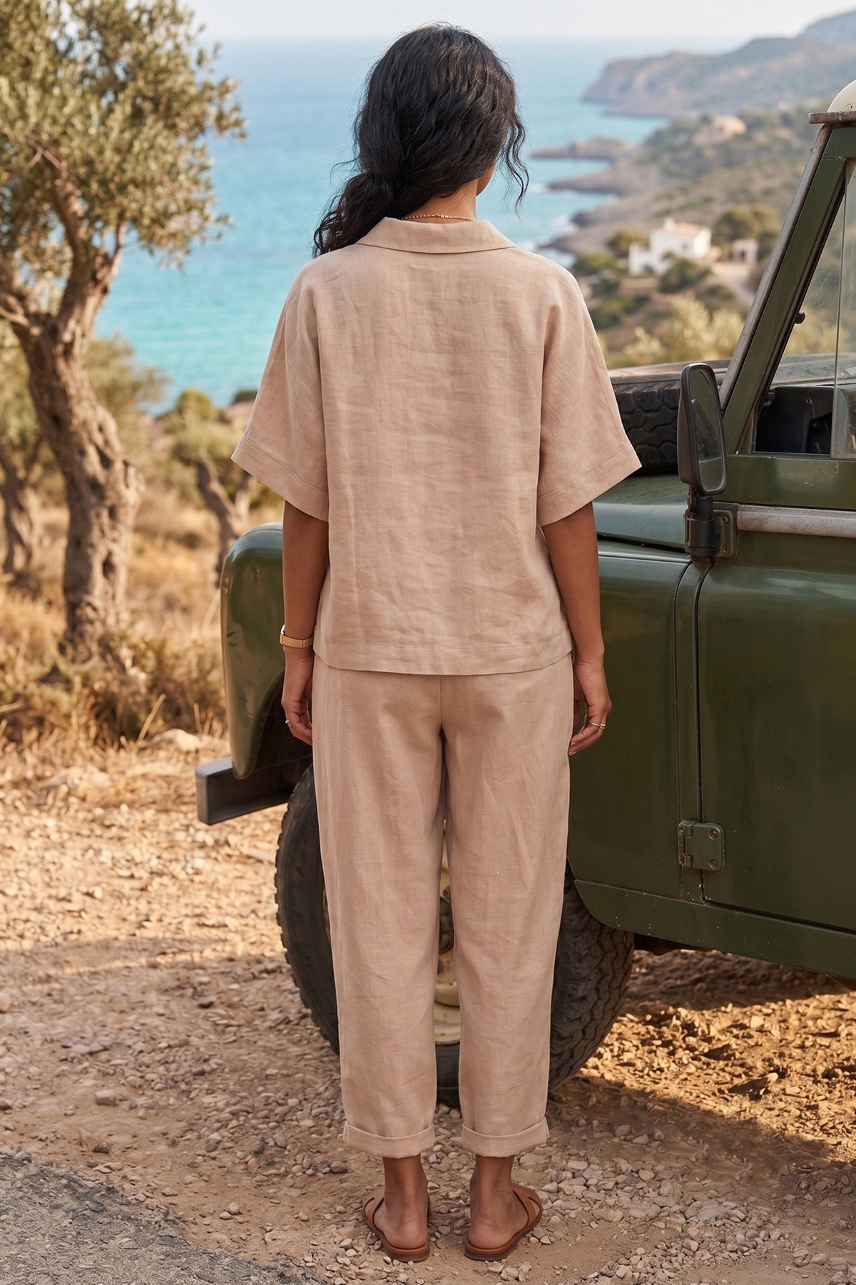 Light Taupe Double Pleated Pant