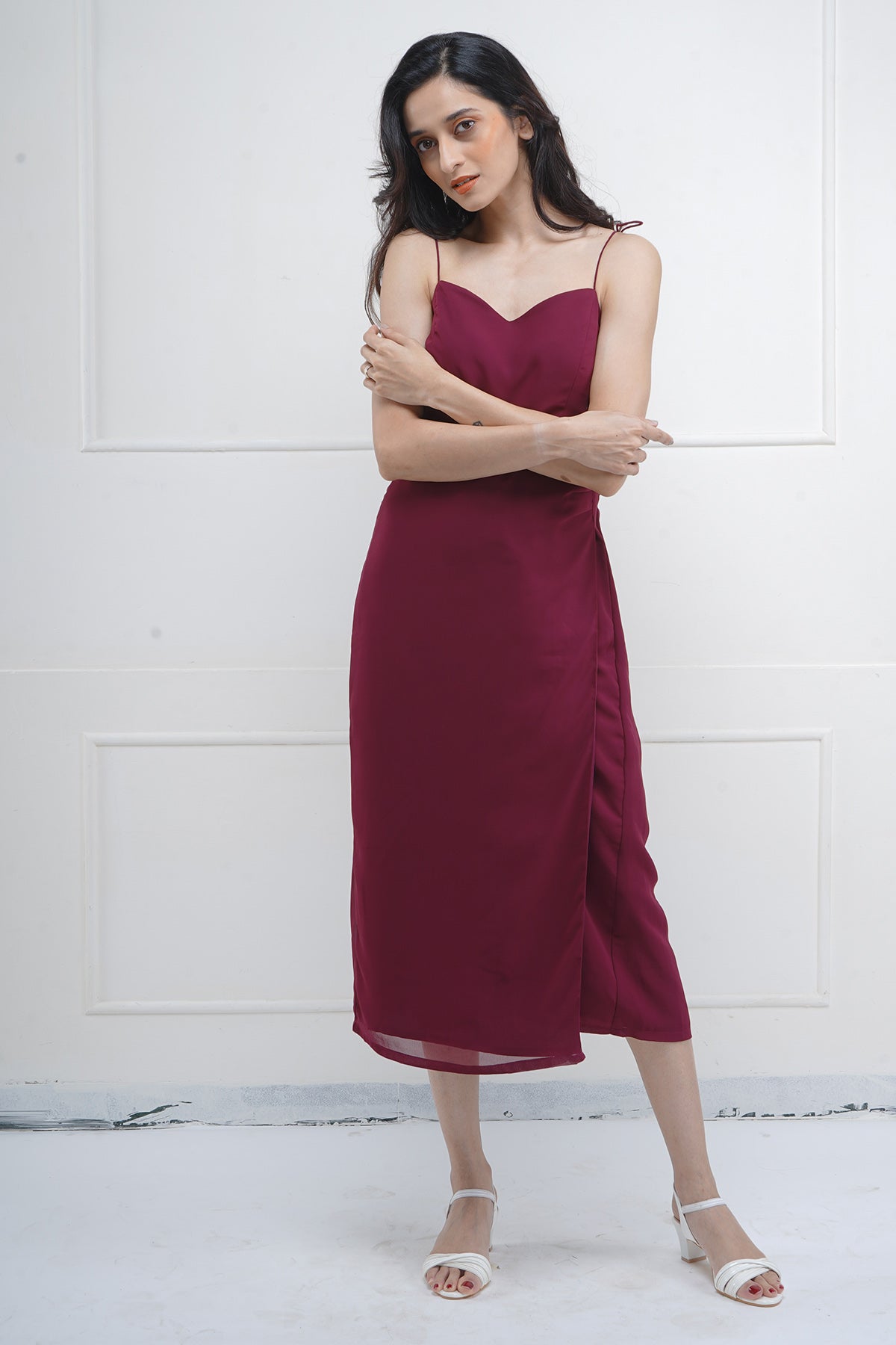 Maroon Sweetheart Party Dress