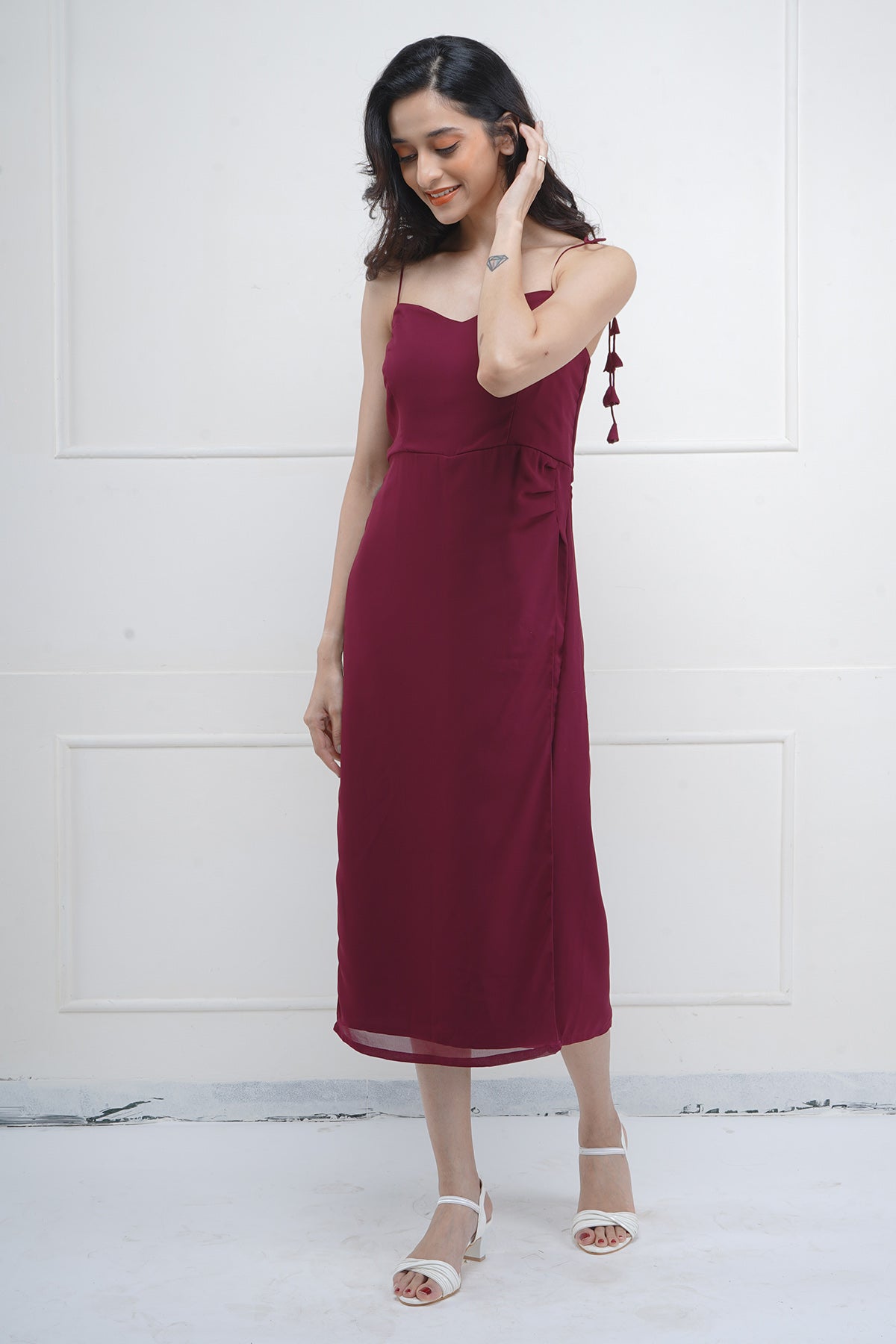 Maroon Sweetheart Party Dress