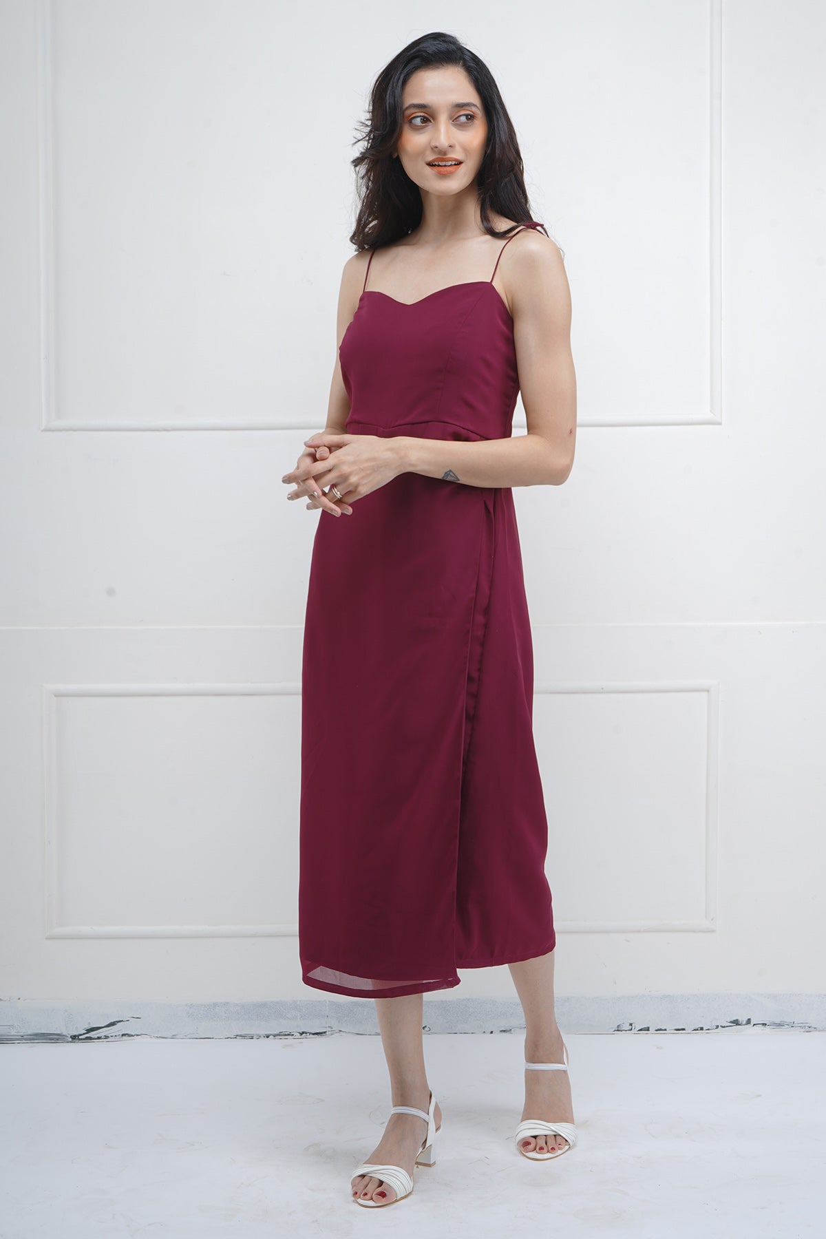 Maroon Sweetheart Party Dress