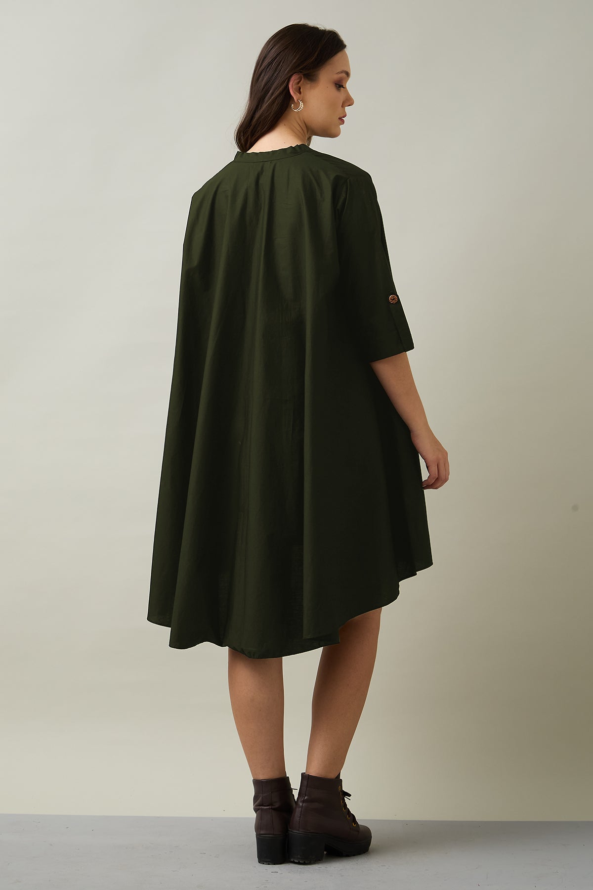 Military Cotton Oversize Dress