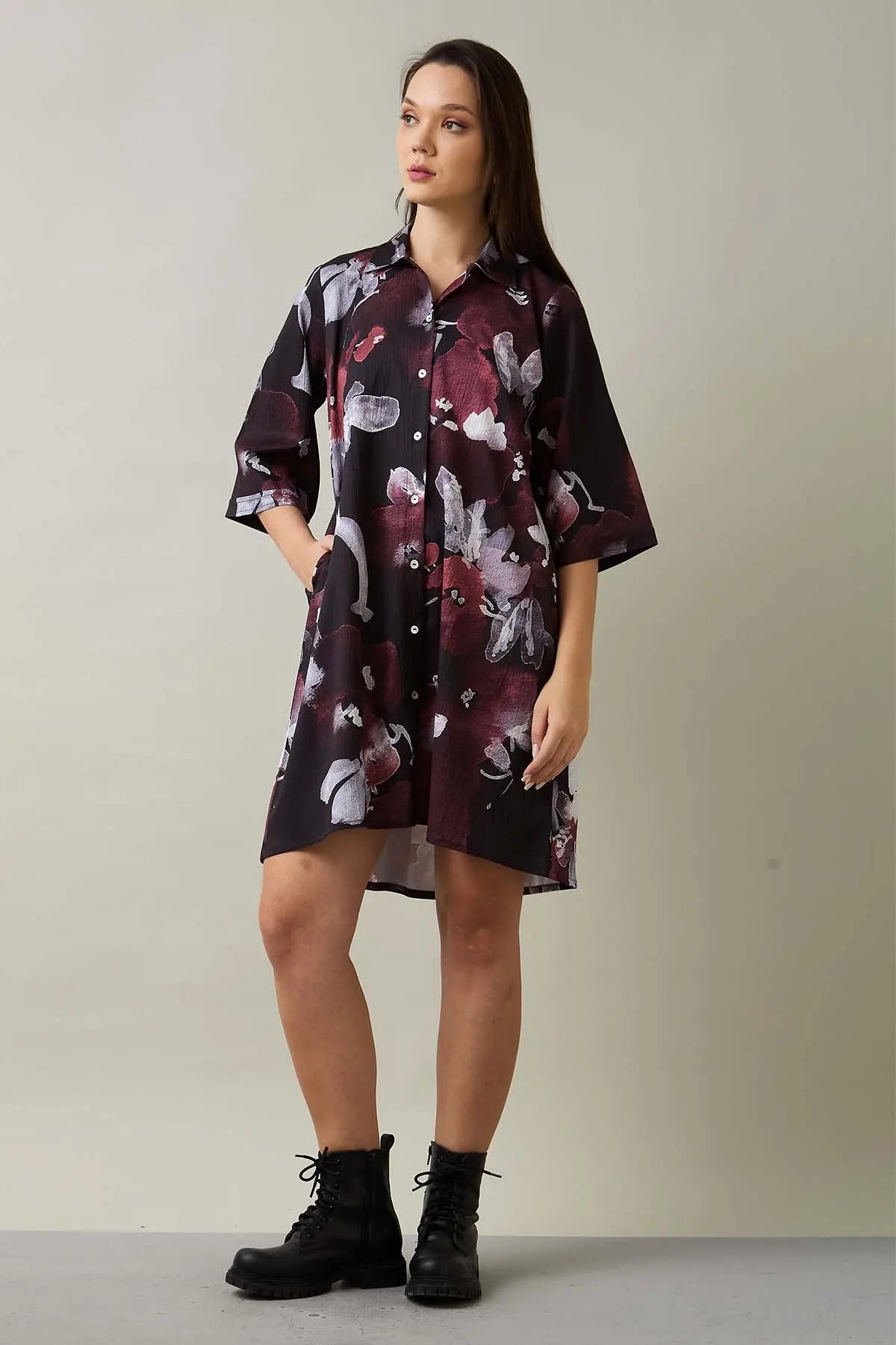 Printed Multicolor Shirt Dress SNEHA B