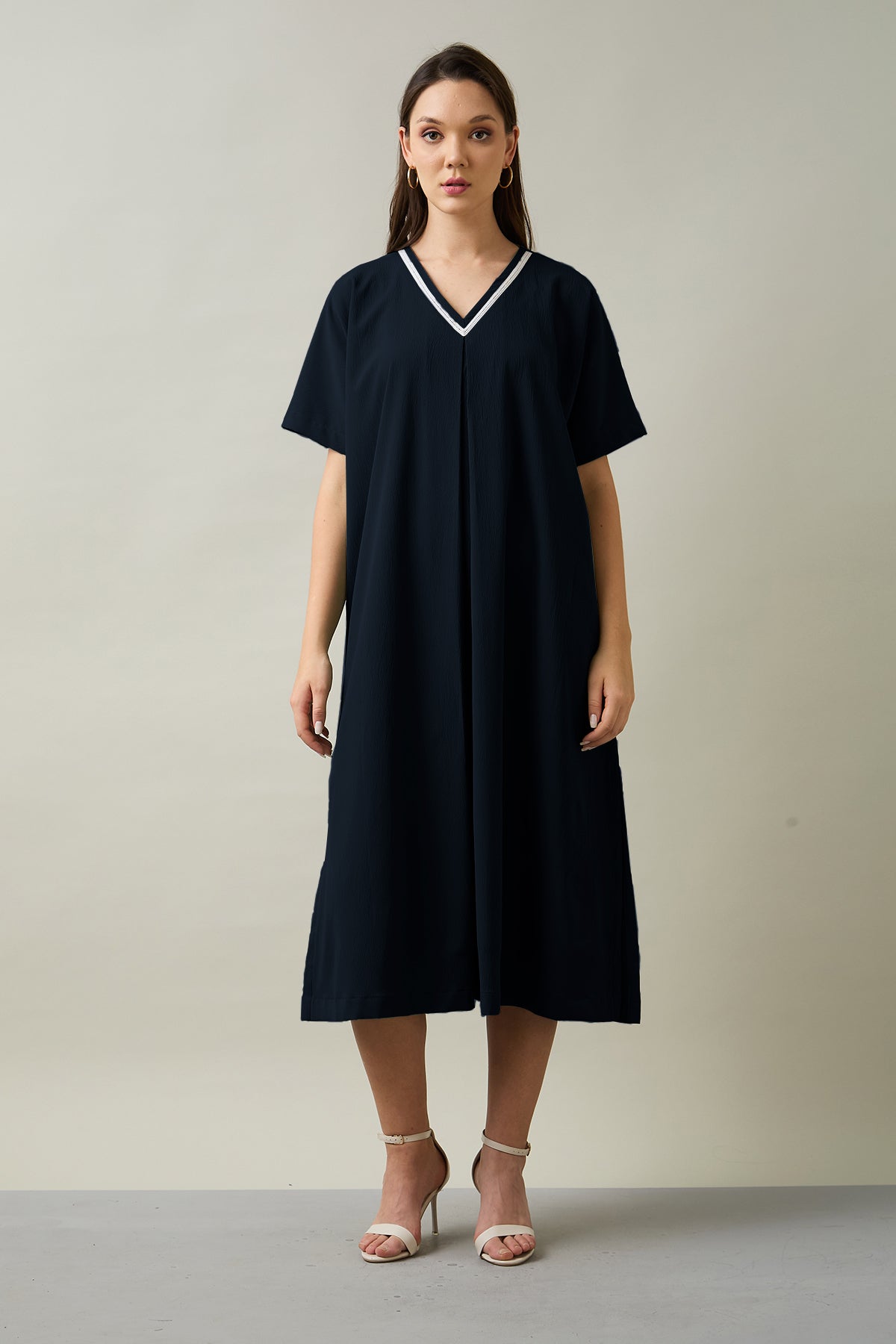 Navy Relaxed Fit Midi Dress