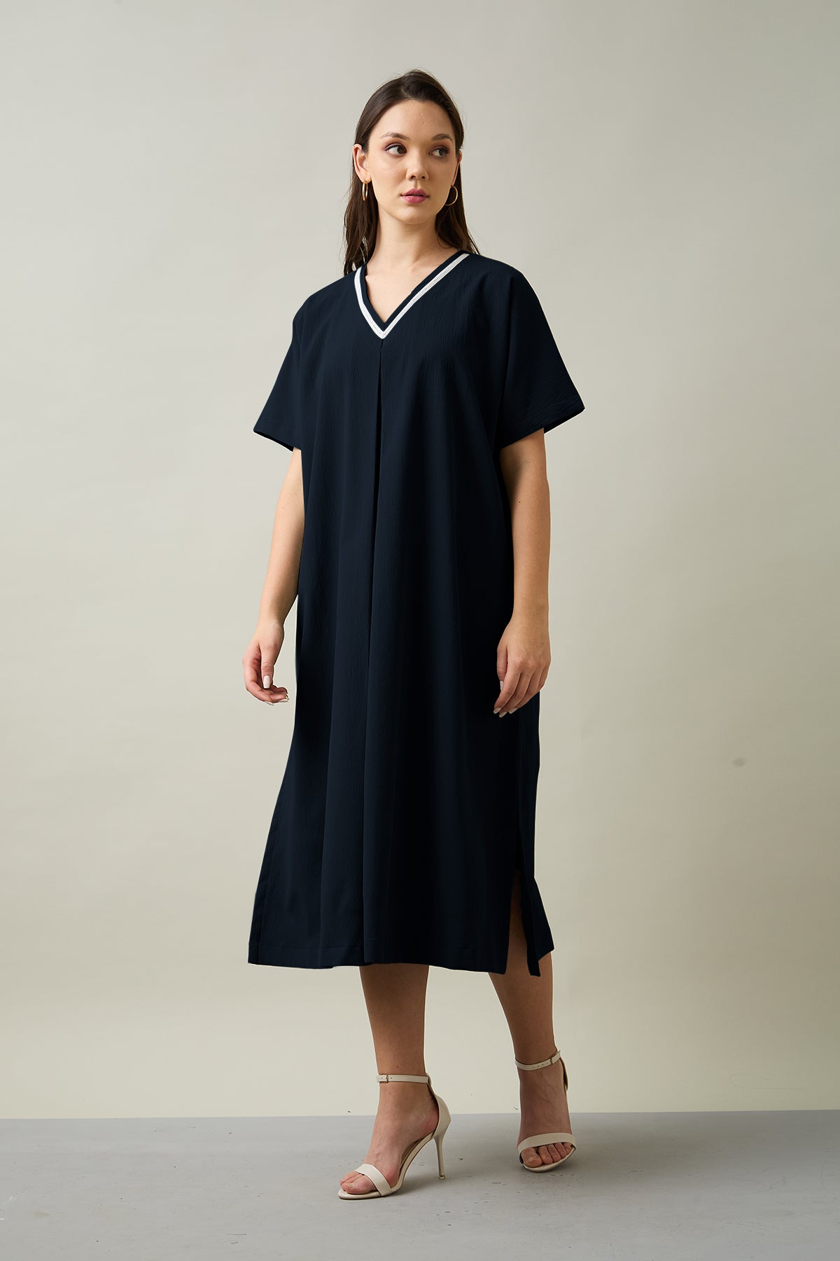 Navy Relaxed Fit Midi Dress