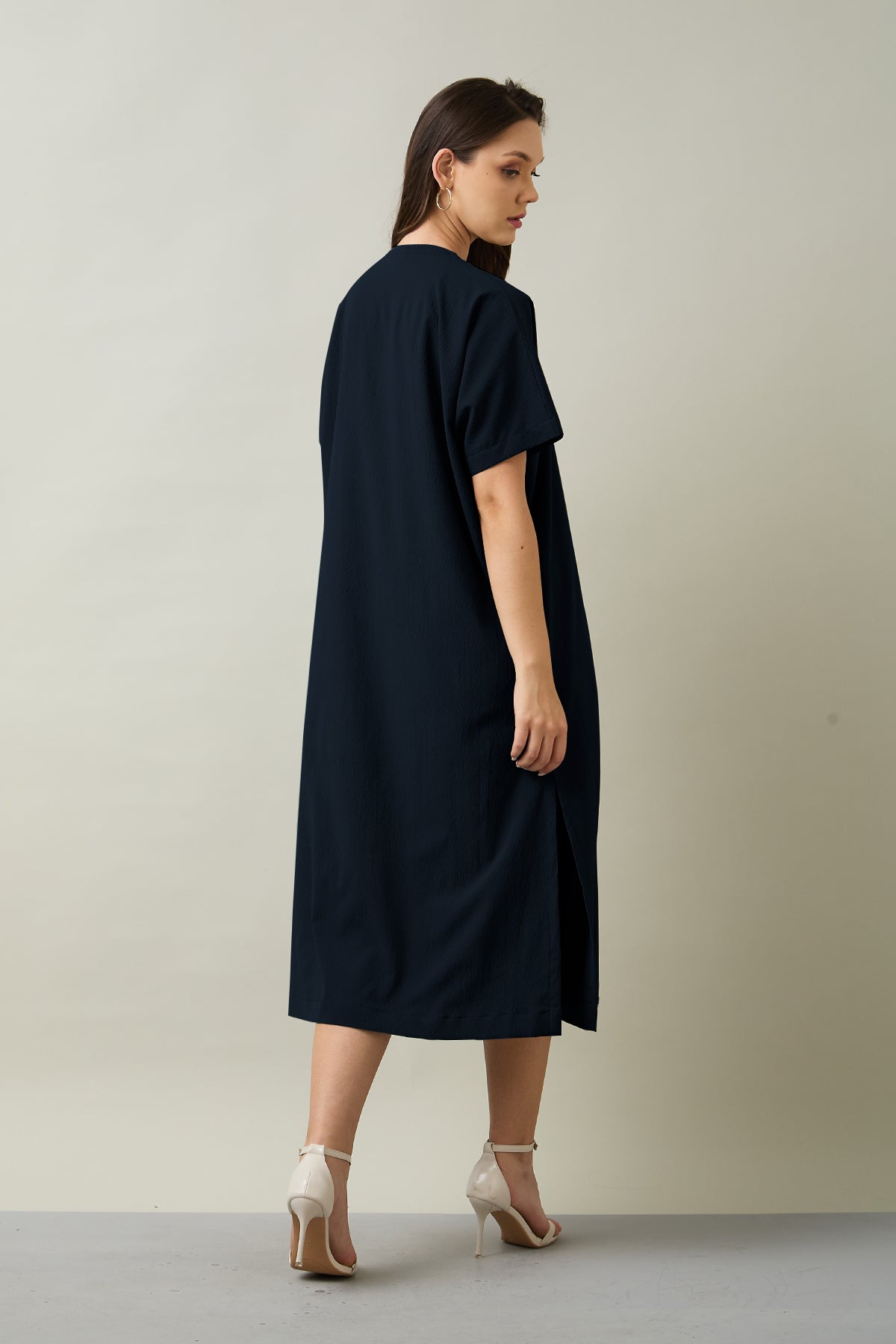 Navy Relaxed Fit Midi Dress