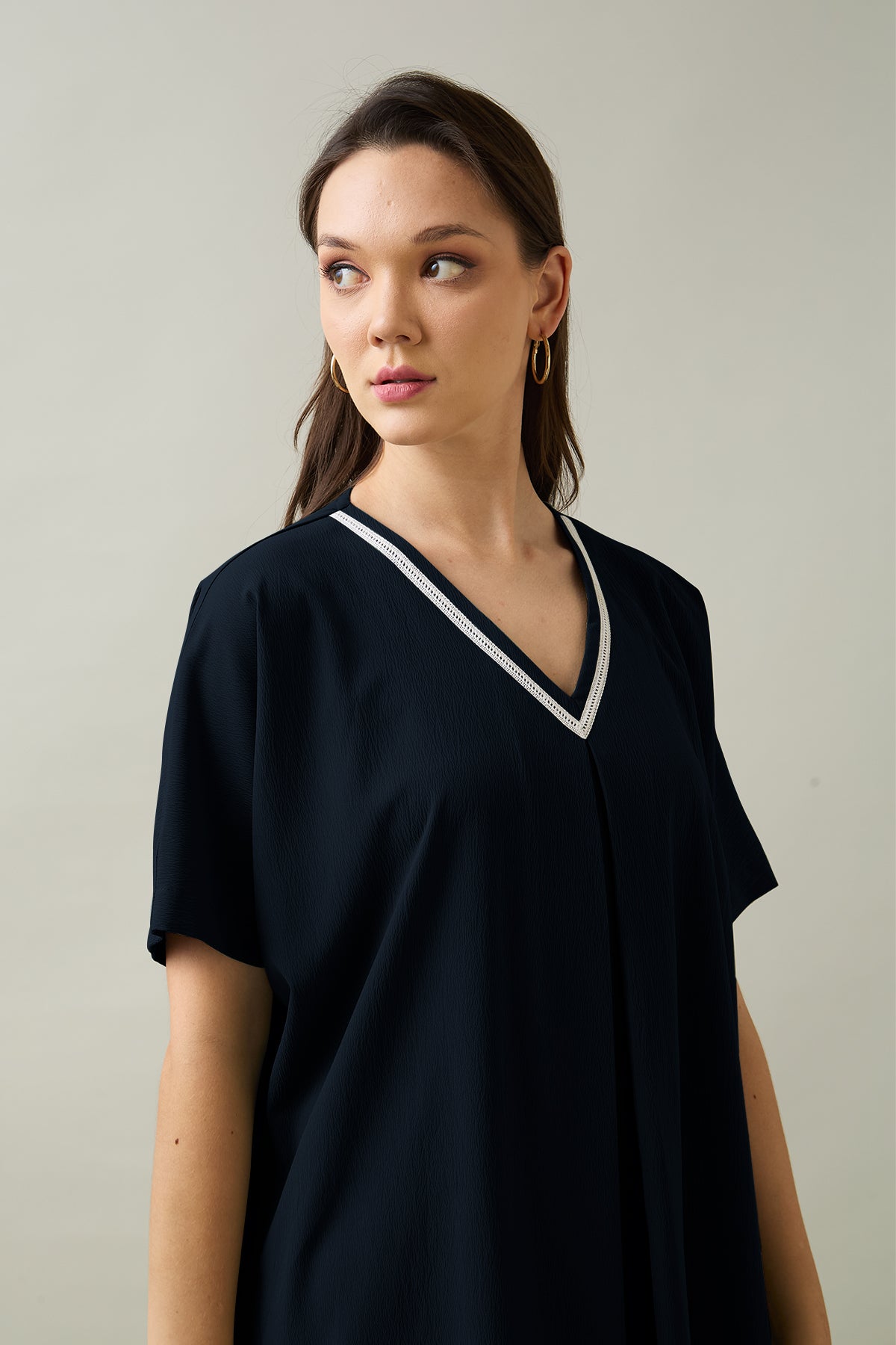 Navy Relaxed Fit Midi Dress