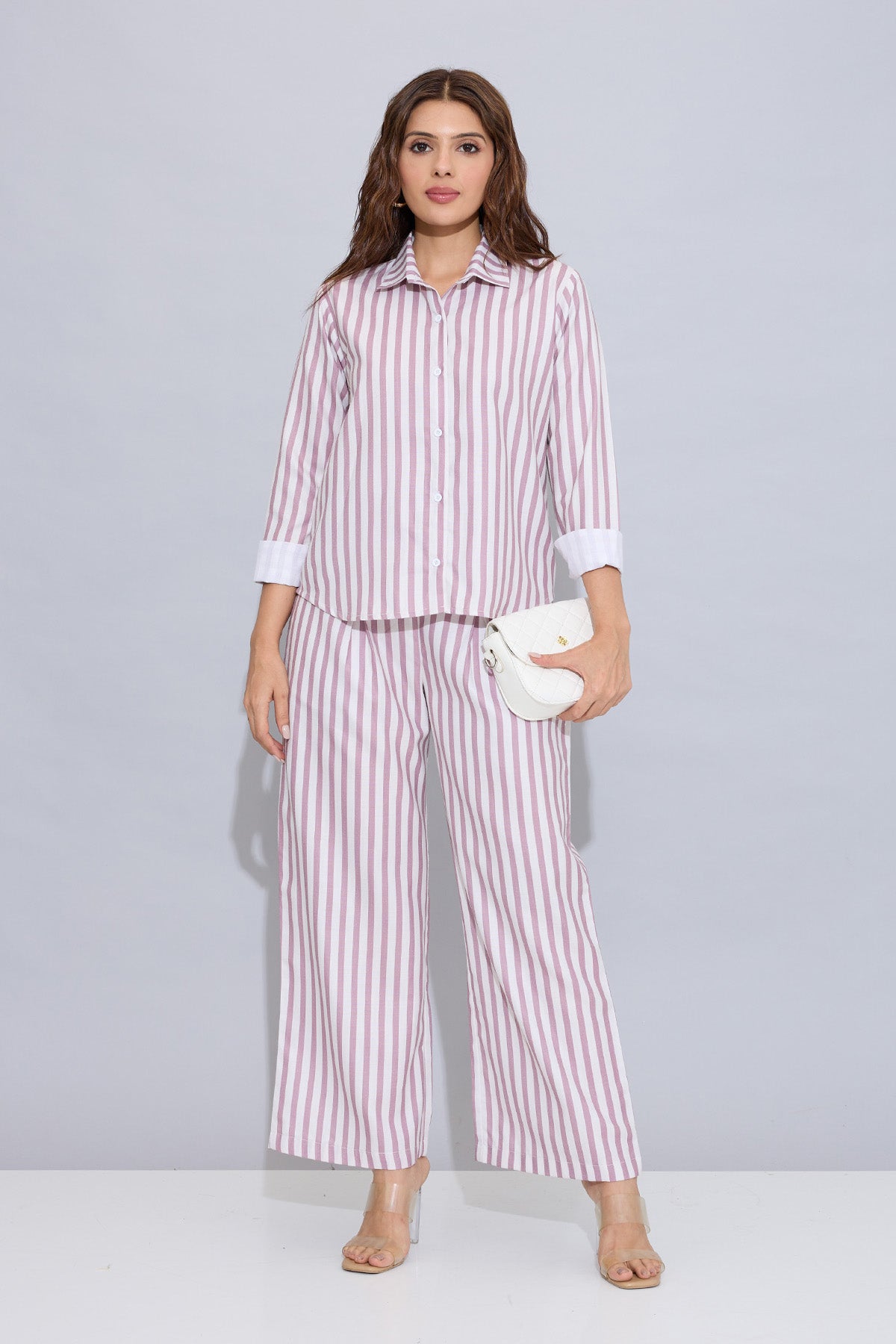 Onion Pink Cotton Stripe Shirt