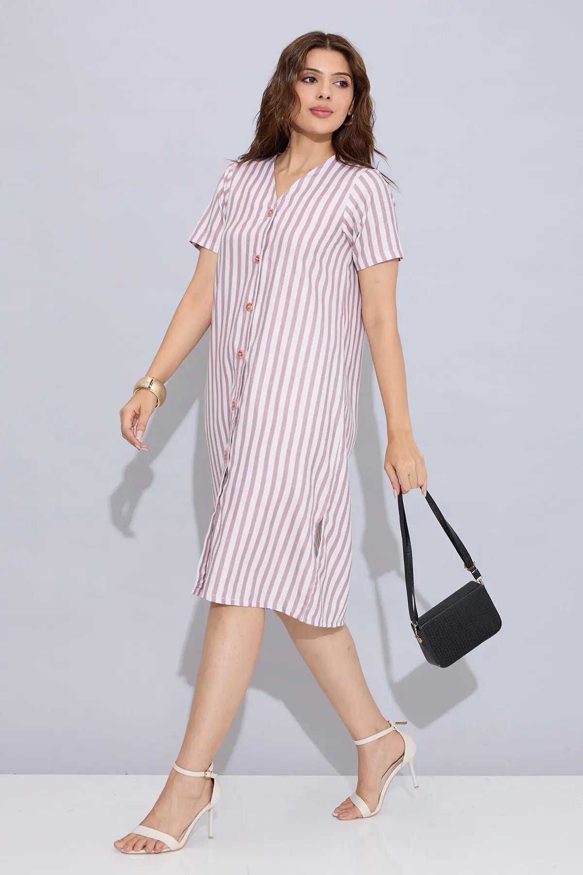 Onion Stripe Button Down Dress SNEHA B