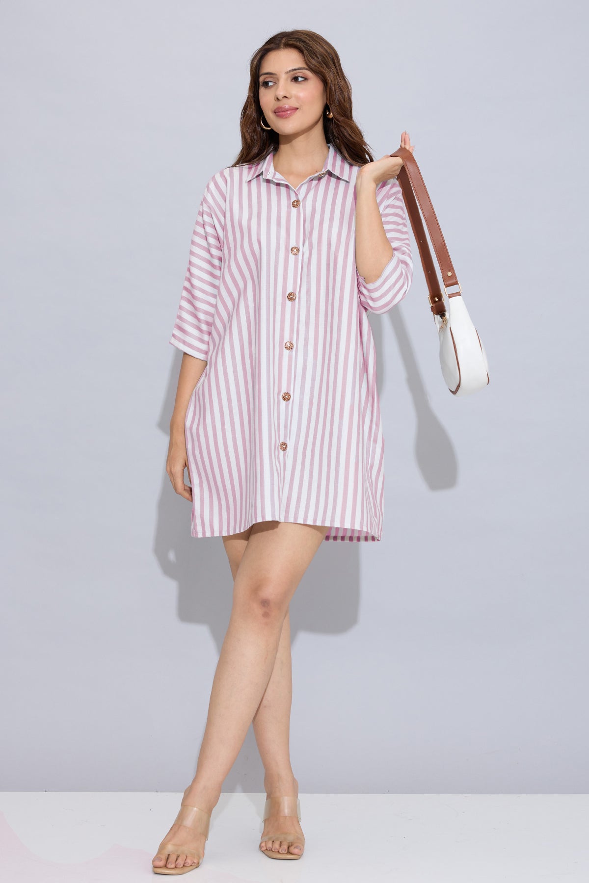Onion Stripes Oversized Dress