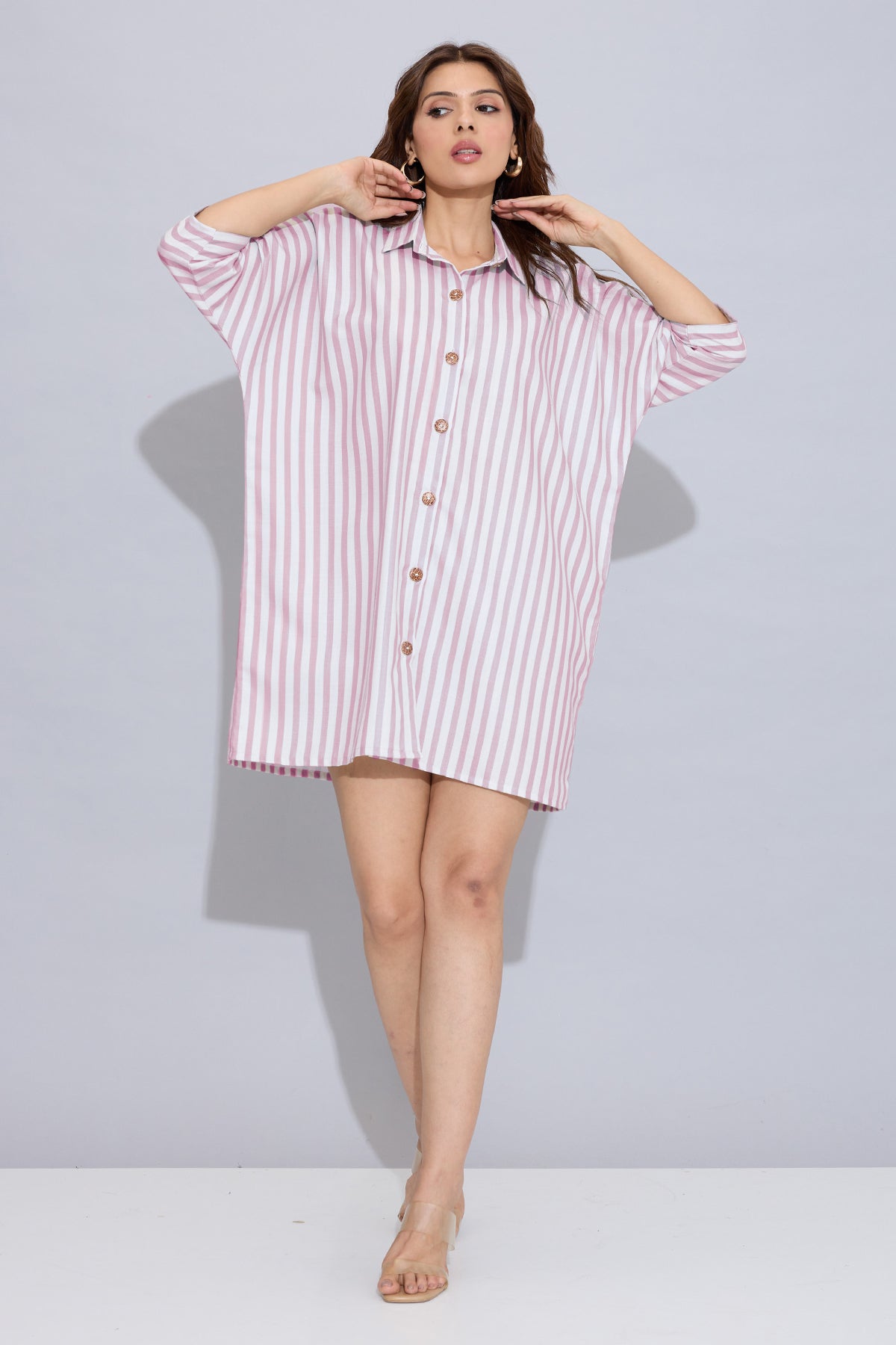 Onion Stripes Oversized Dress