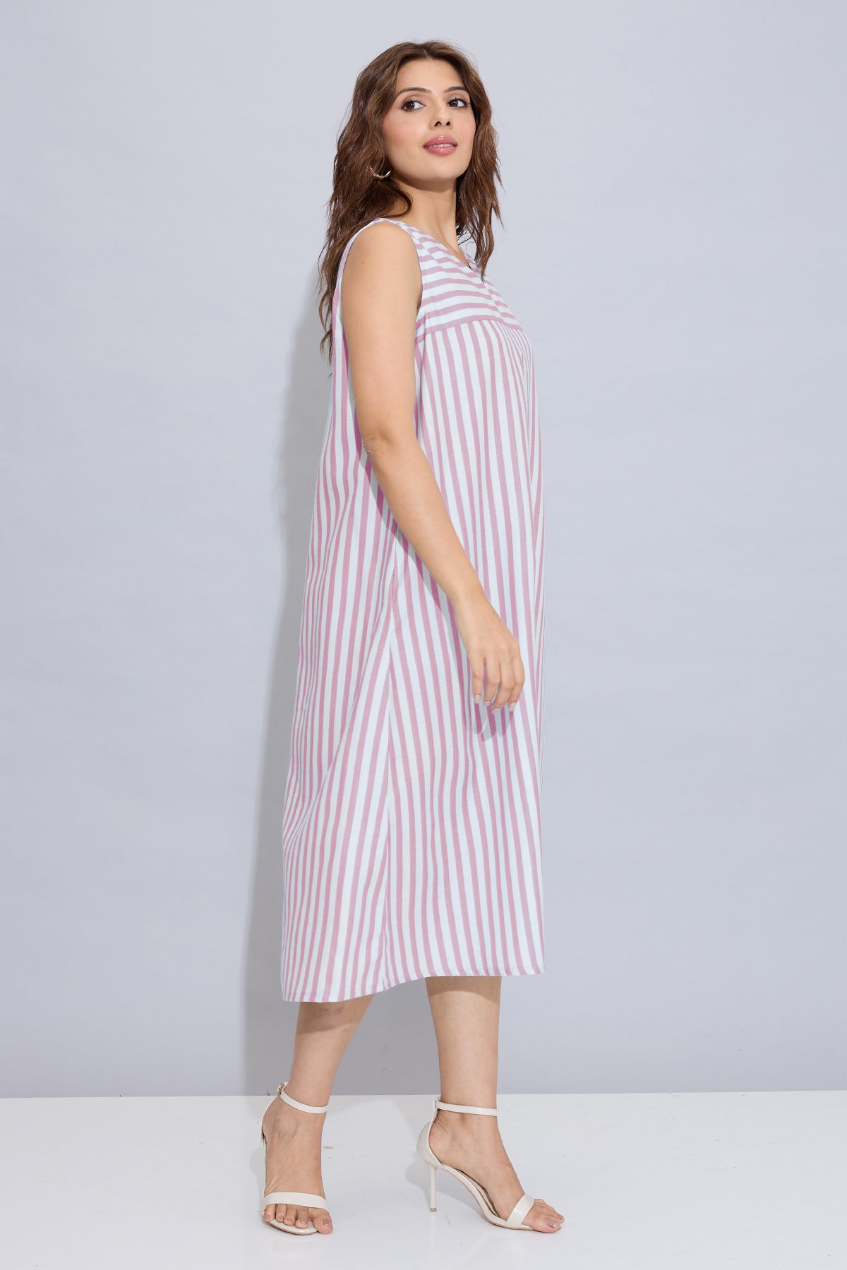 Onion Stripes Sleeveless Dress