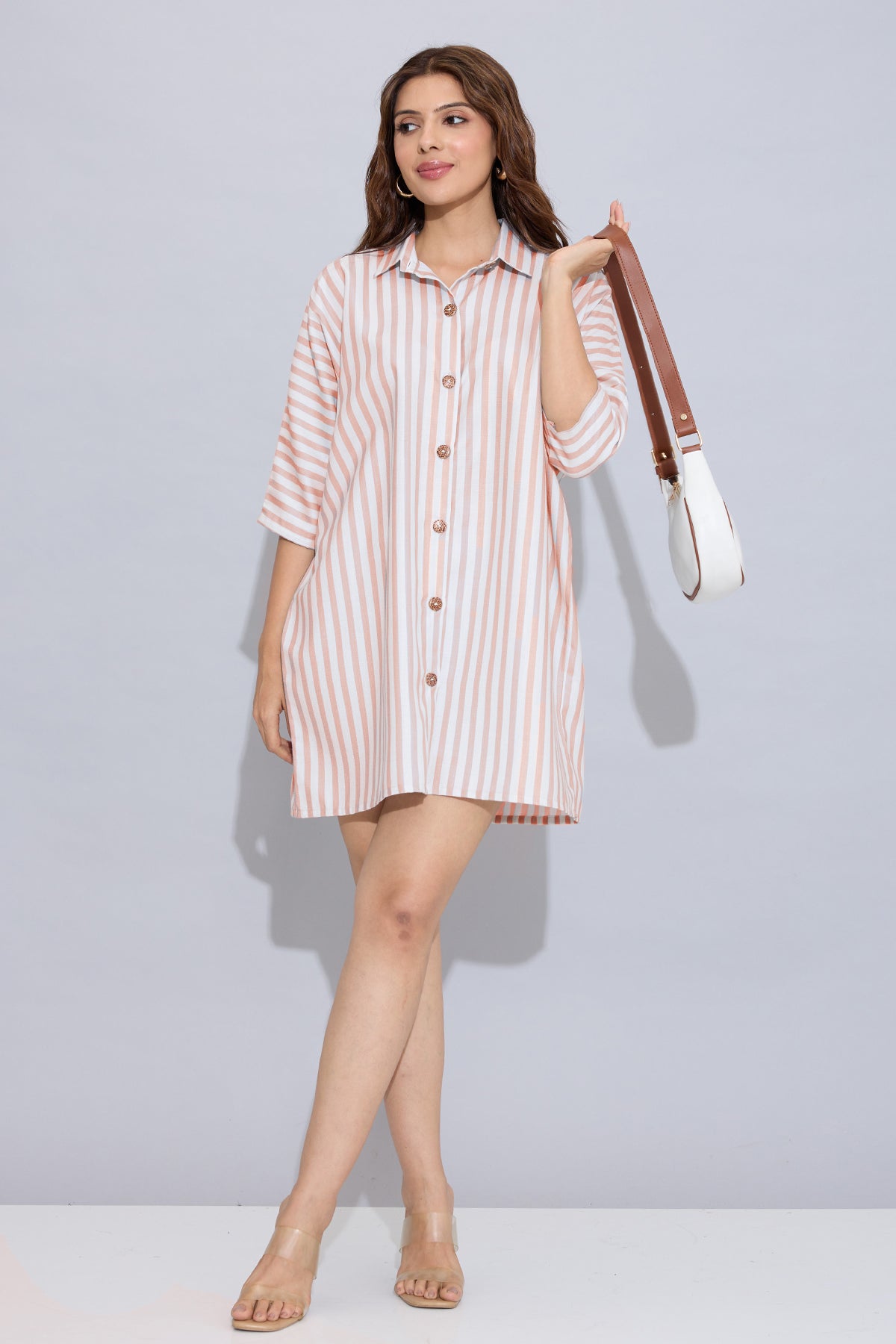 Orange Stripes Oversized Dress