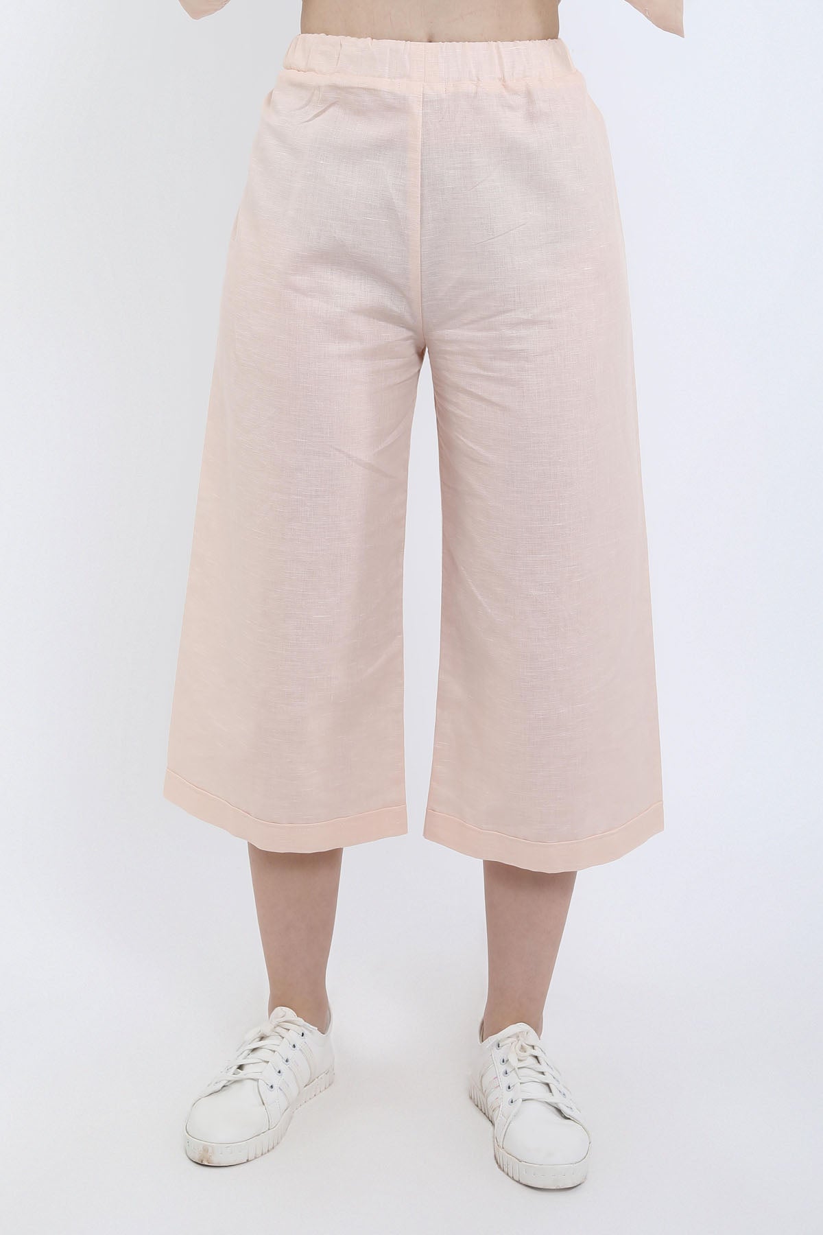 Peach Cotton Linen Flare Pant