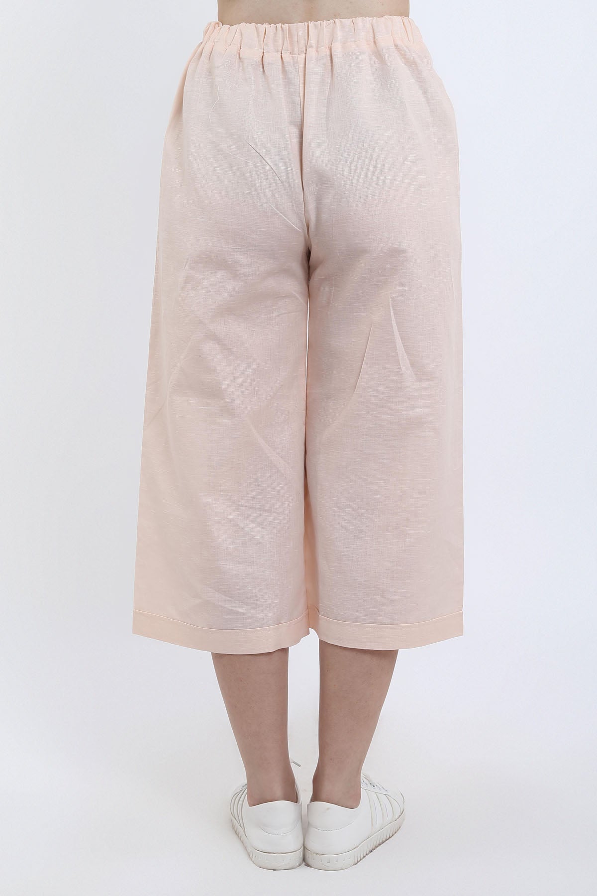Peach Cotton Linen Flare Pant