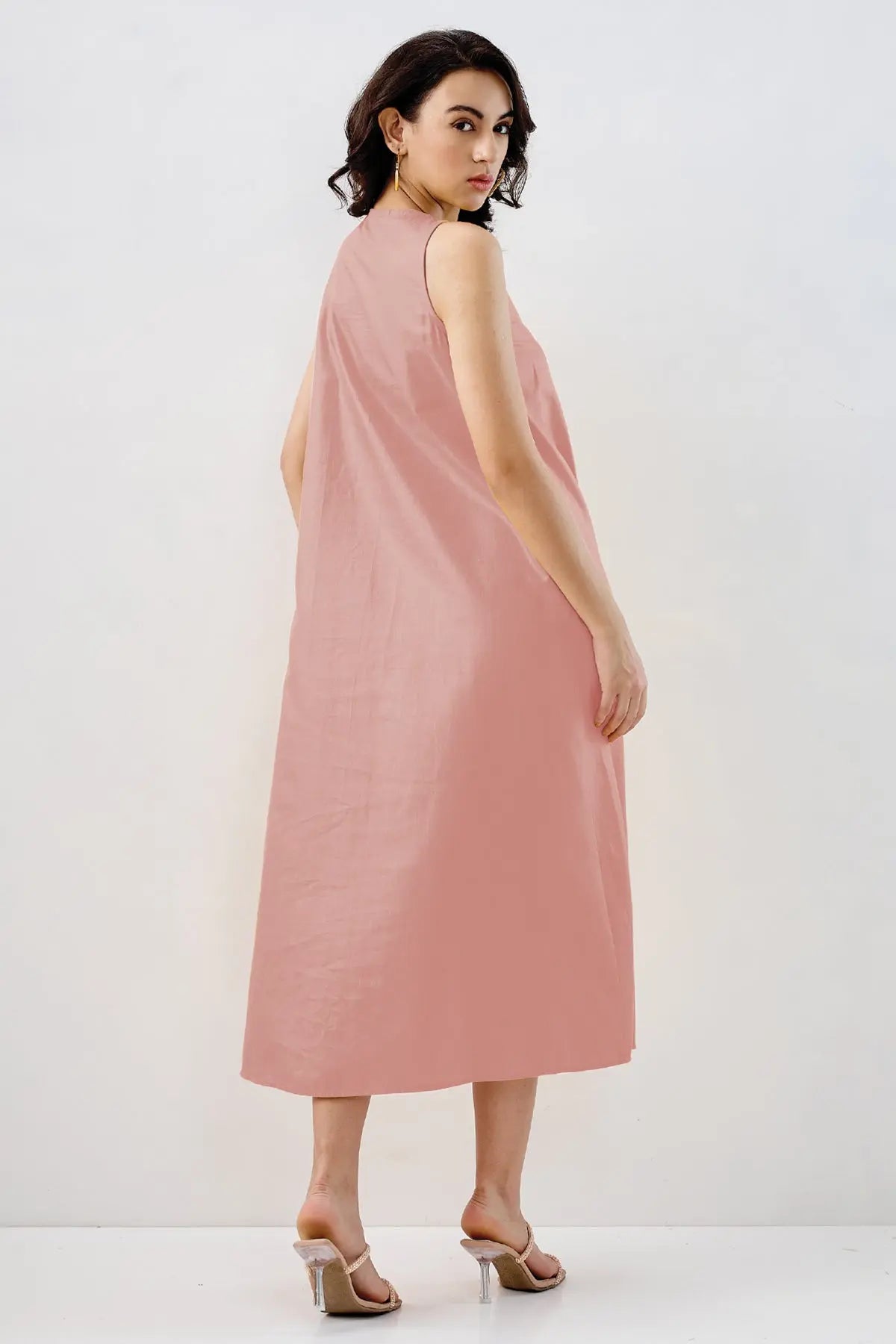 Pink Box Pleated Cotton Dress SNEHA B