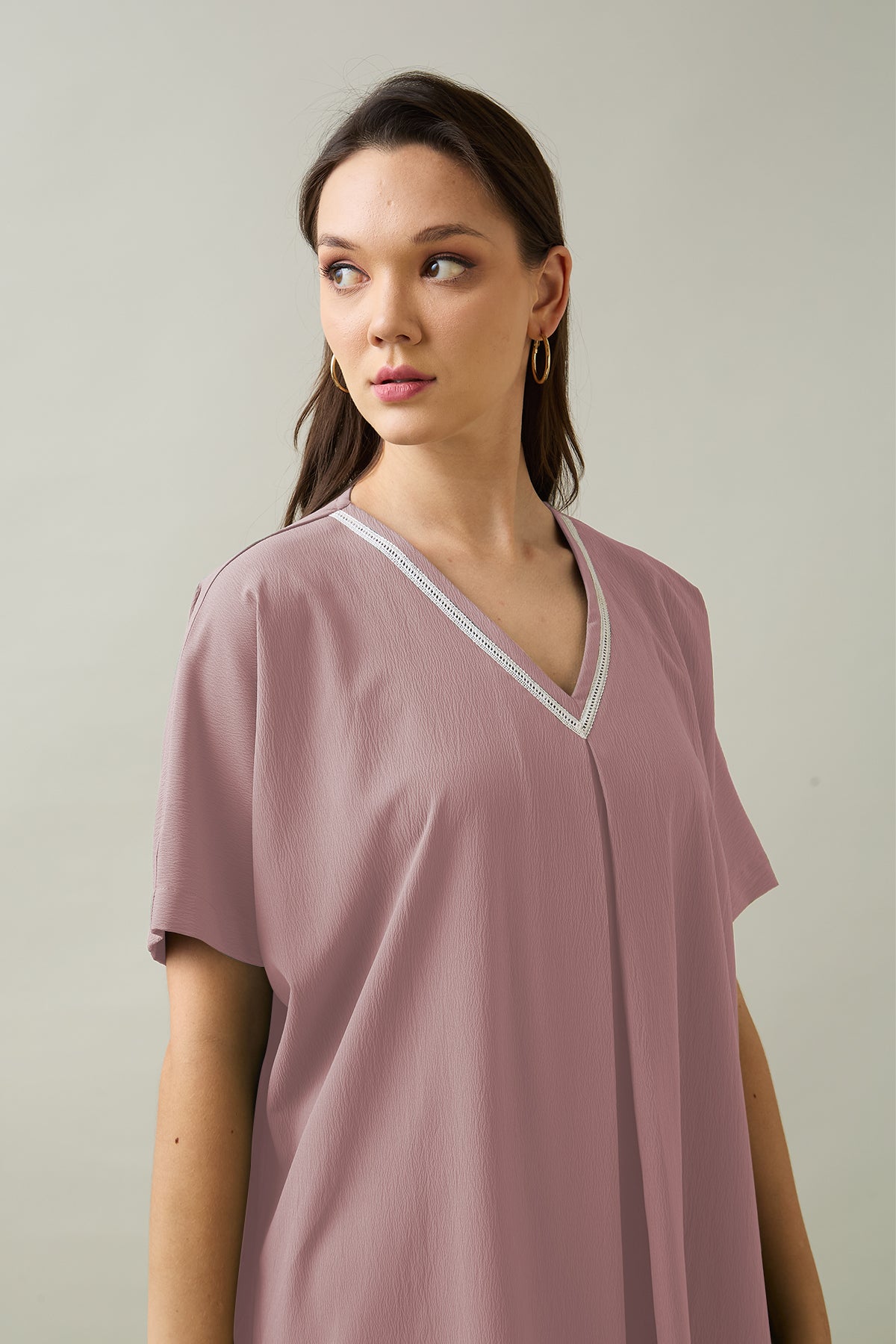 Pink Relaxed Fit Midi Dress