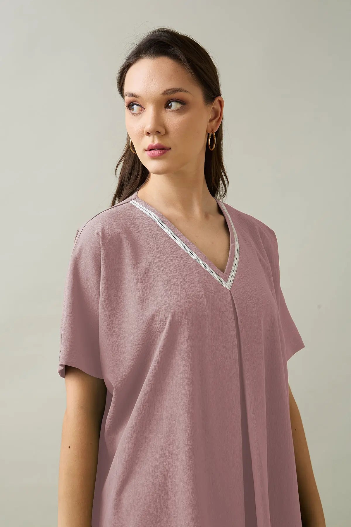 Pink Relaxed Fit Midi Dress SNEHA B