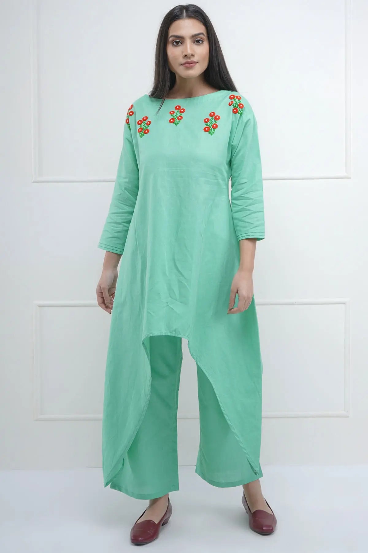 Pista Embroidered Kurta & Pant SNEHA B