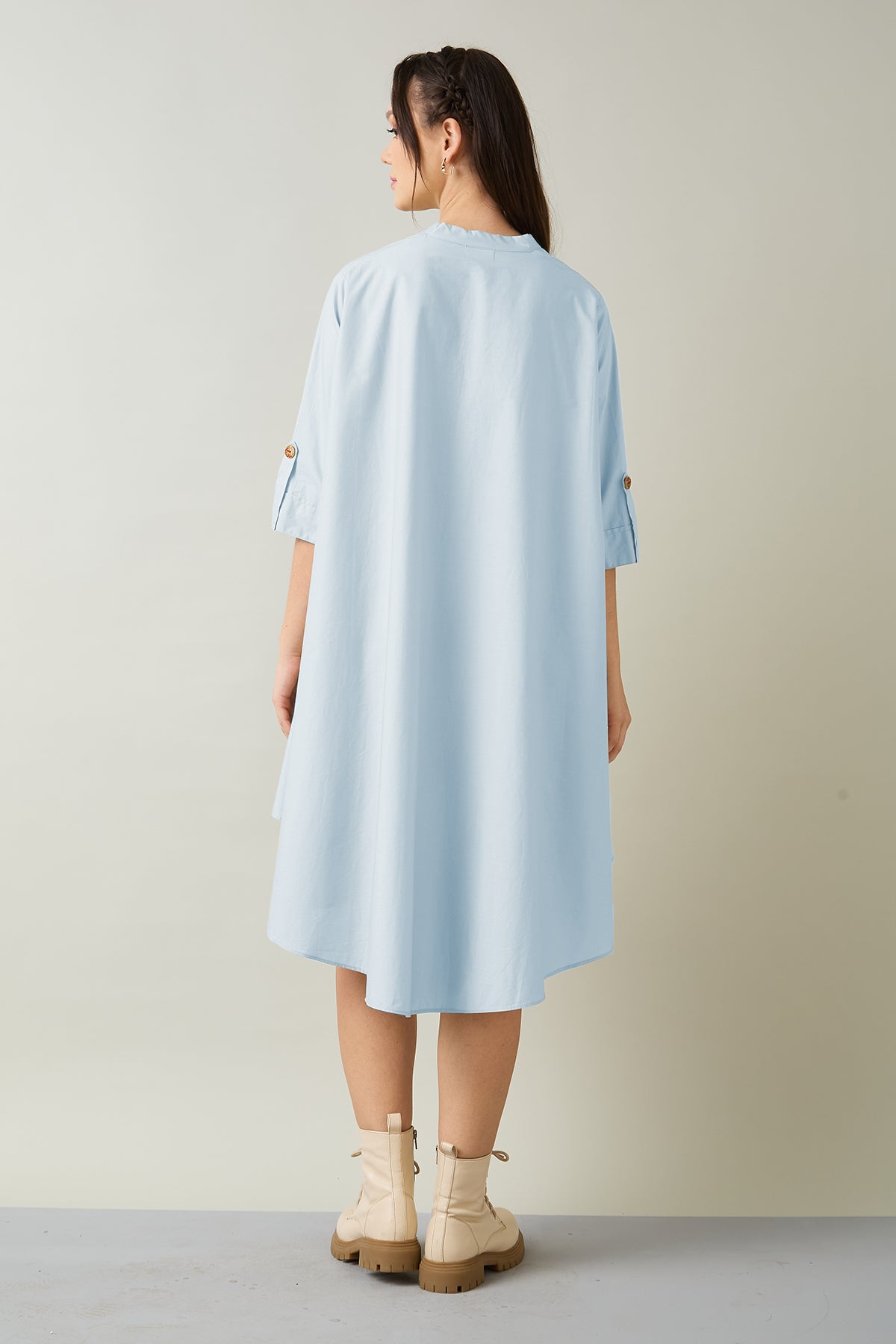 Powder Blue Cotton Relax Dress