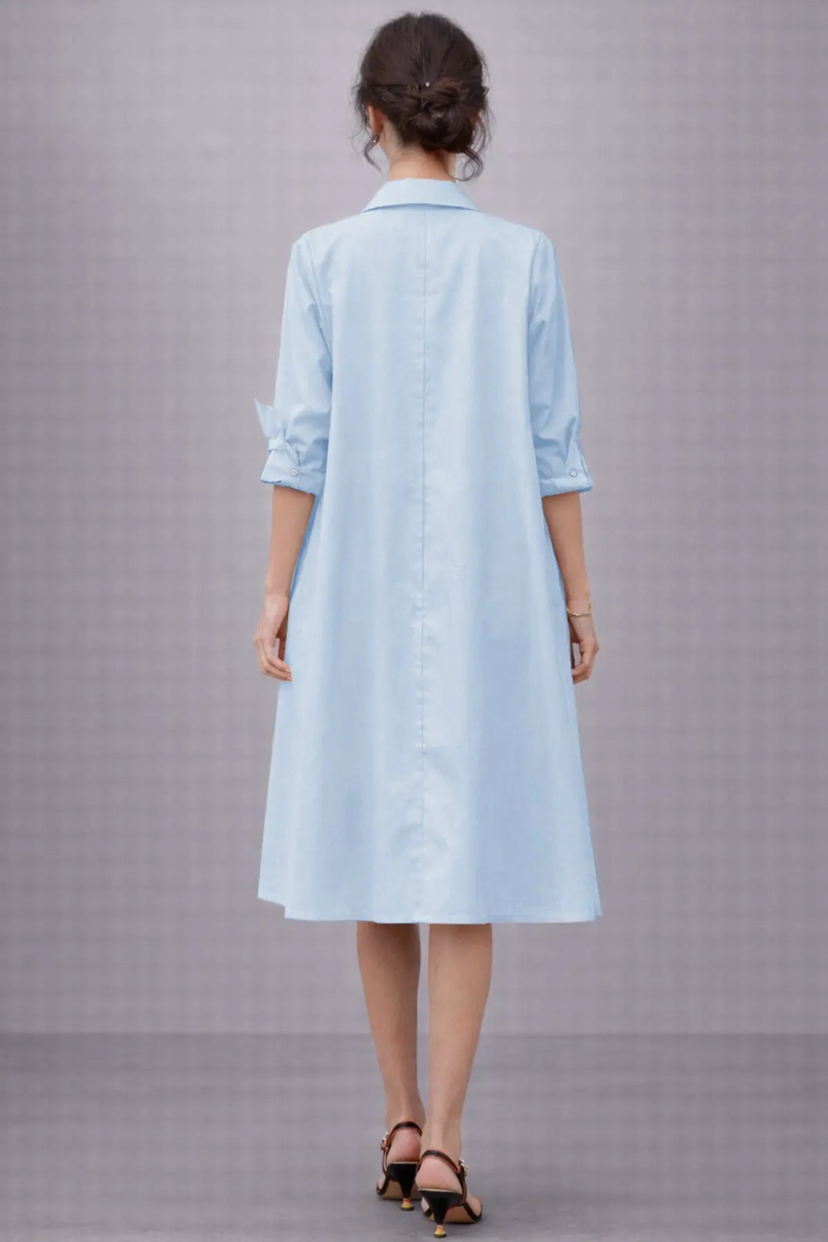 Powder Knee Length Shirt Dress SNEHA B