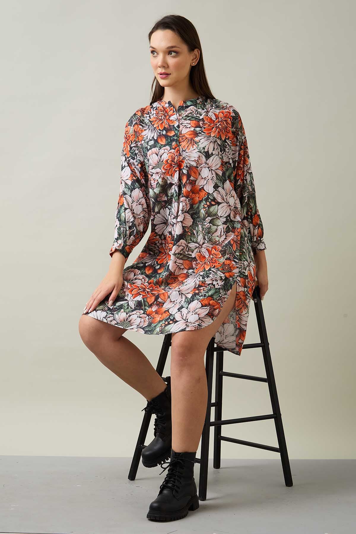 Printed Cotton Oversized Dress