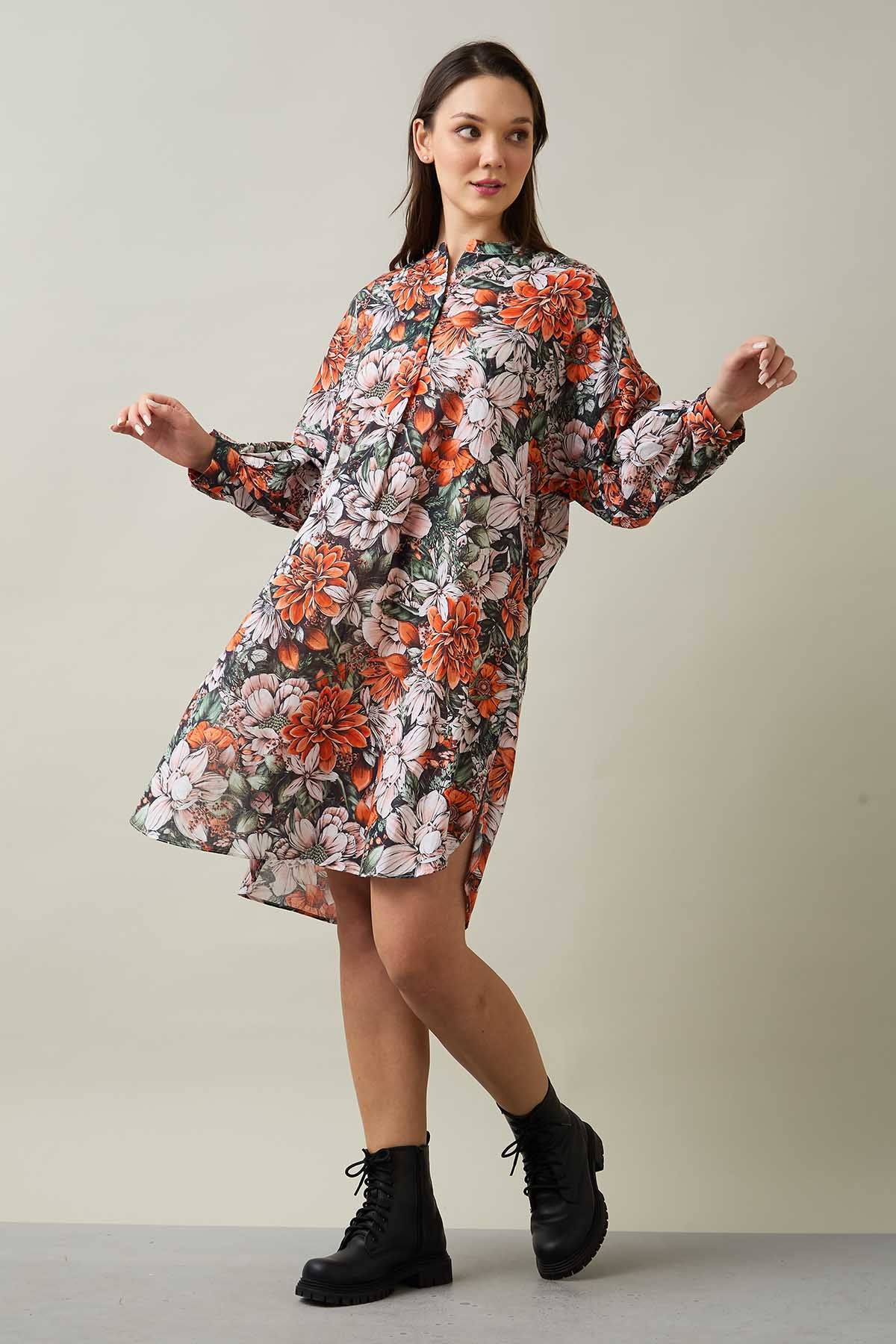 Printed Cotton Oversized Dress