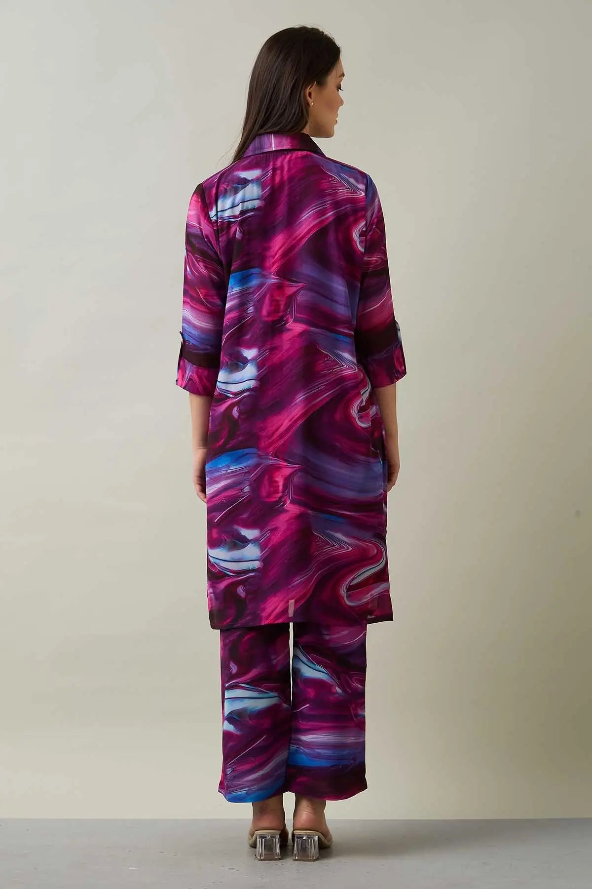 Printed Shirt Style Tunic Set SNEHA B