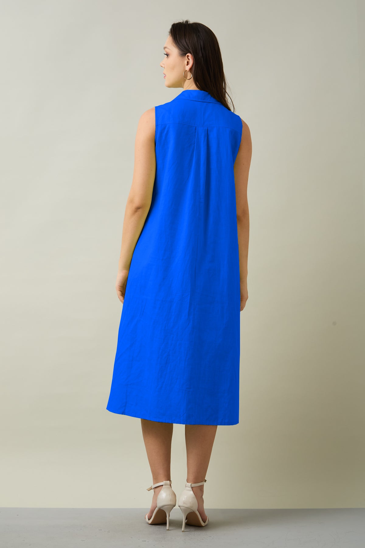 Royal Blue Collar Shirt Dress