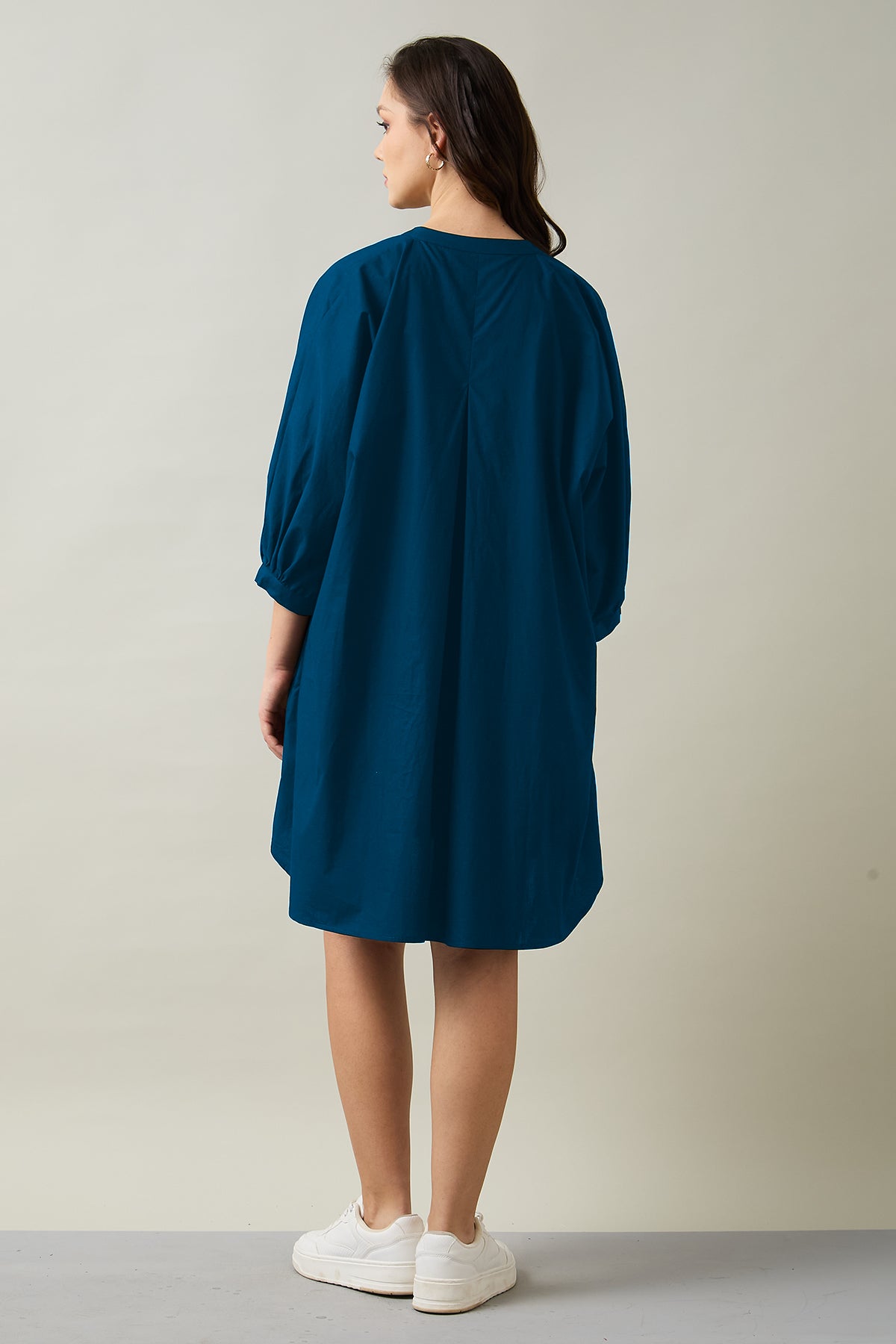 Teal Relaxed Shirt Style Dress