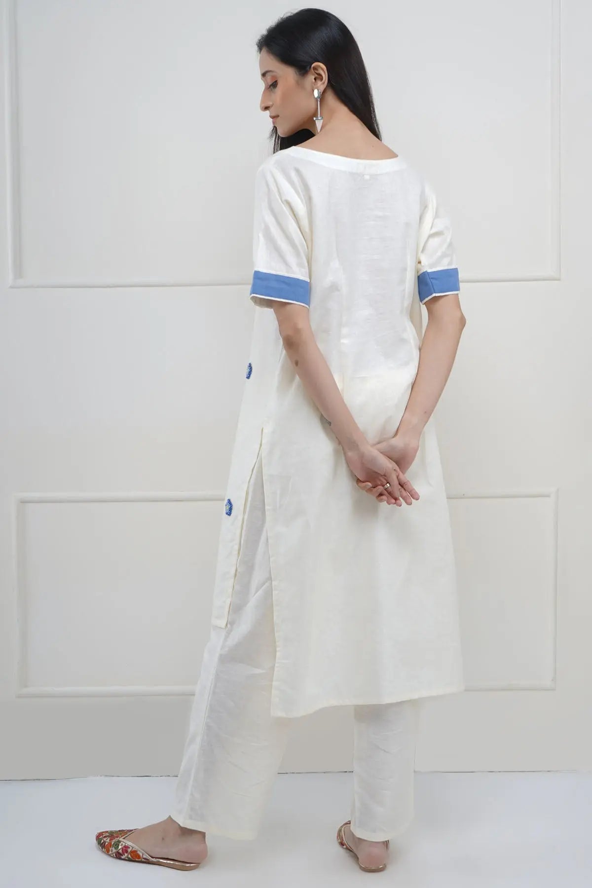 White Embroidered Kurta & Pant SNEHA B