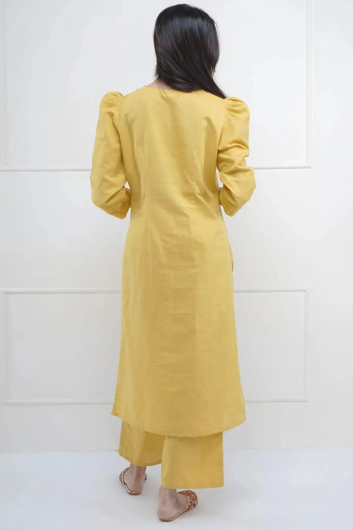 Yellow Embroidered Kurta & Pant SNEHA B